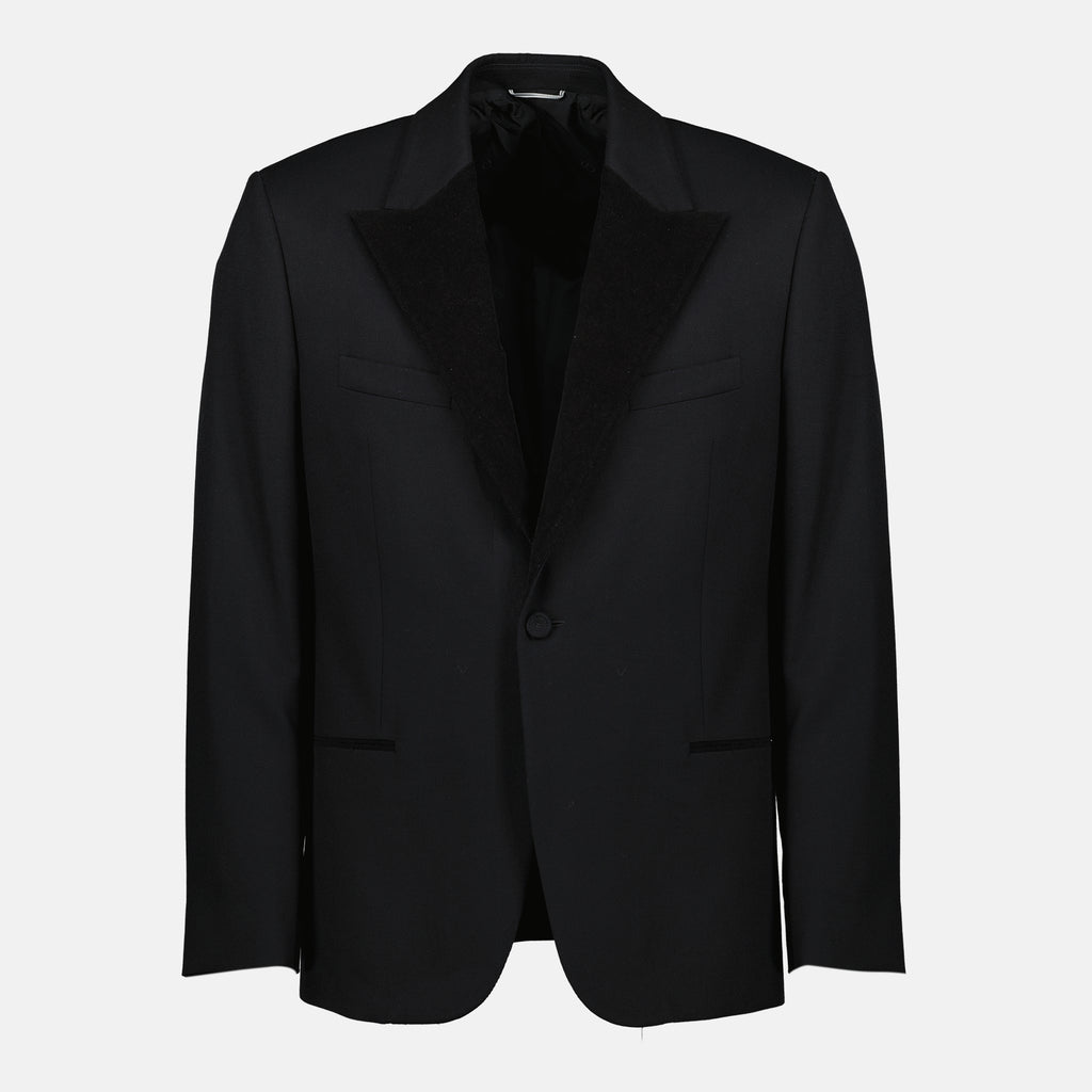 Image de l'article Blazer noir en laine de la marque Dior pour Homme - Saison Automne-Hiver 2025 - Vue de Face