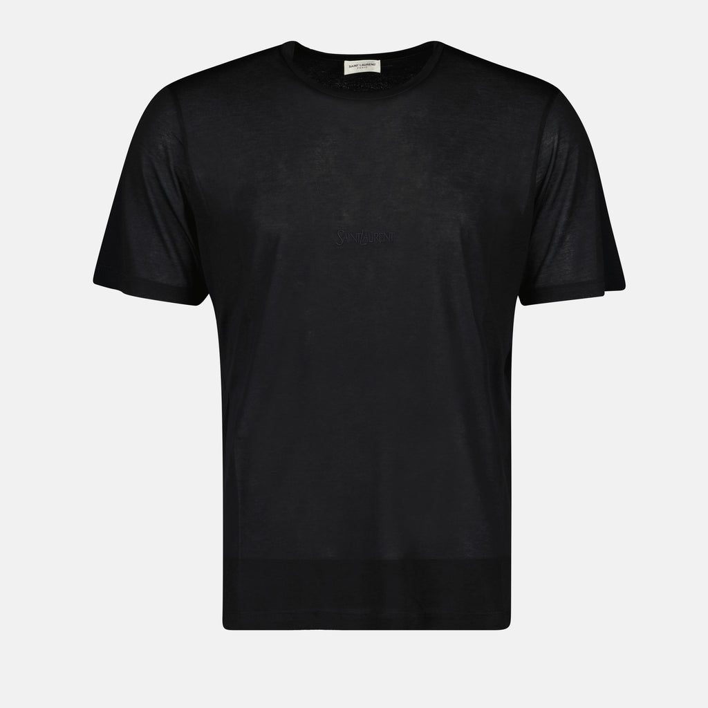 T-shirts Viscose T-shirt Saint Laurent Black Homme