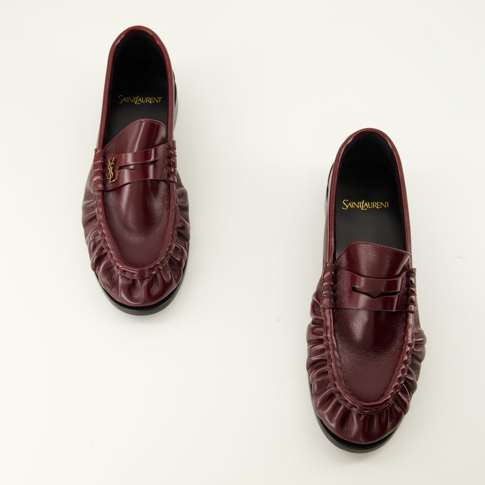 Mocassins 보르도 가죽 로퍼 모카신 Saint Laurent Bordeaux Femme