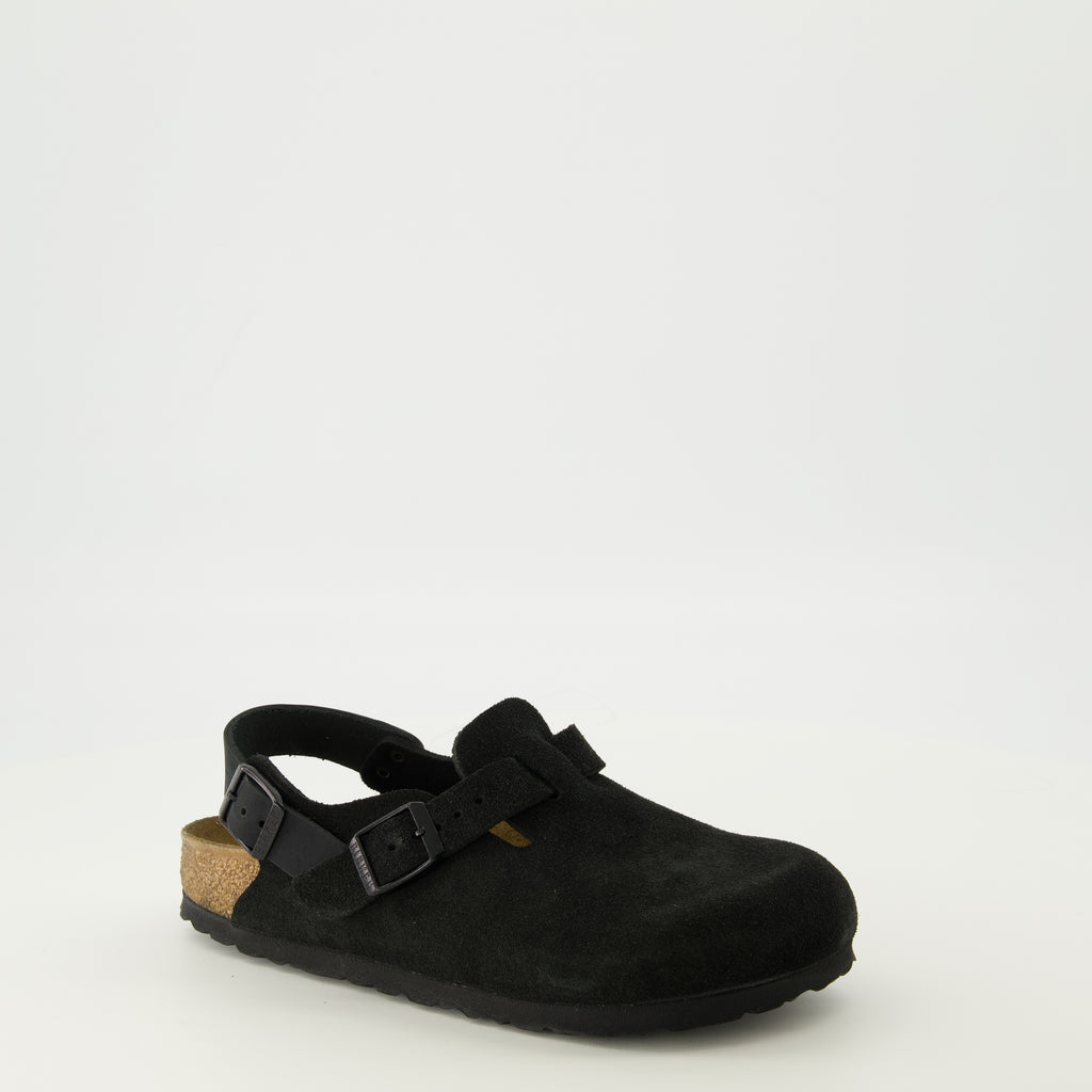 Chaussures ouvertes Tokio Mules en Ante Negro Birkenstock Noir Unisexe