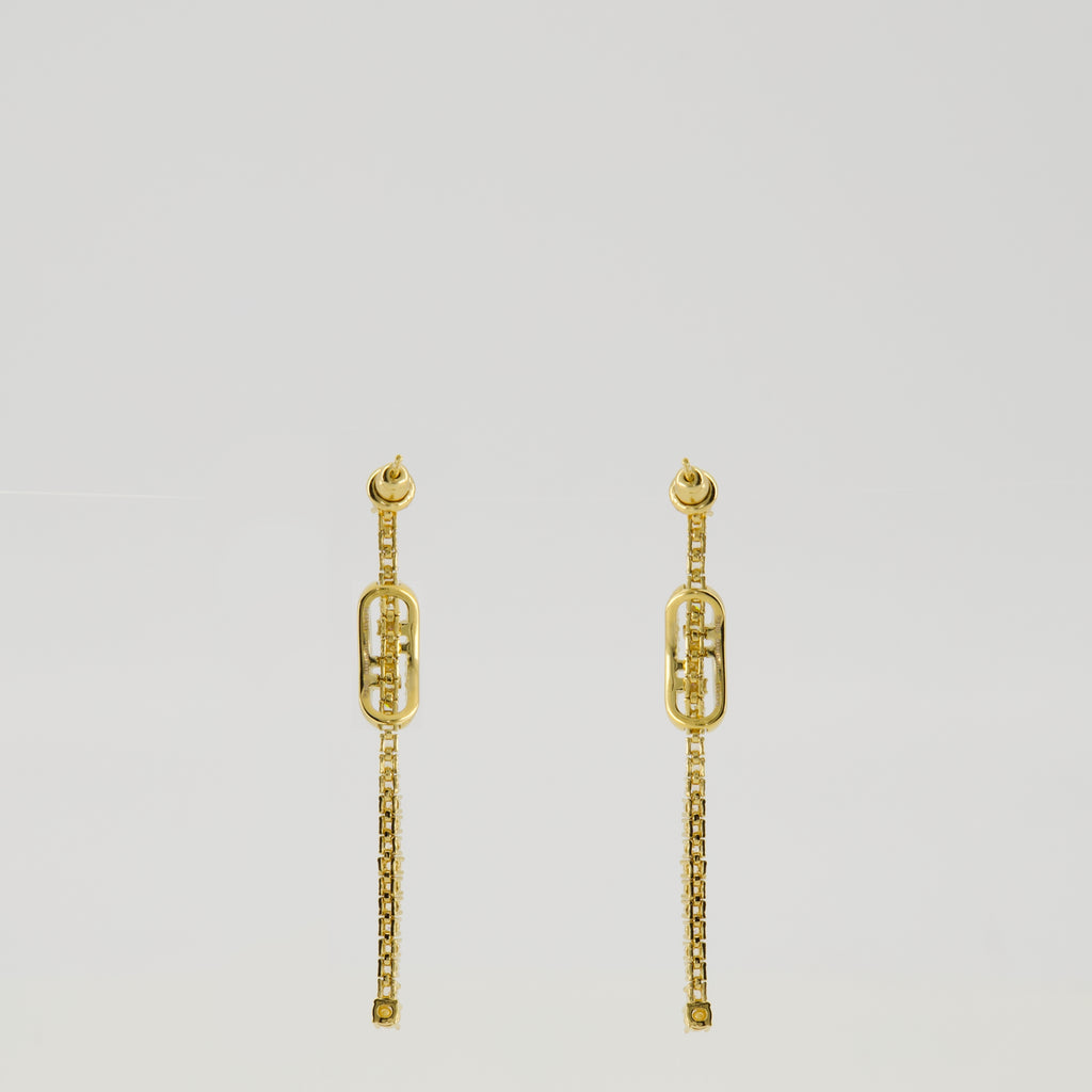 Image of the O'Lock earrings with crystals by Fendi for Women - Autumn-Winter 2025 - Back View