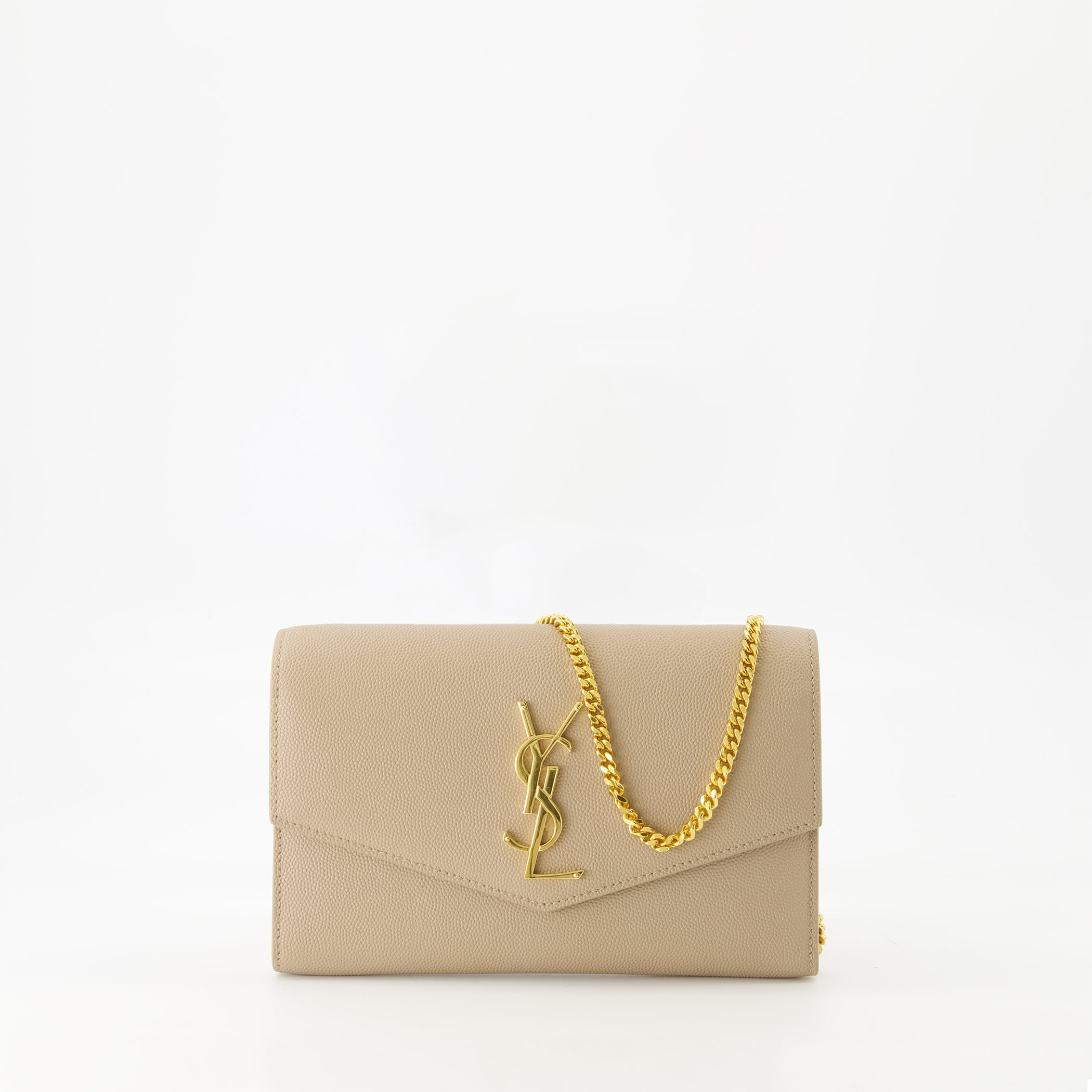 Sacs bandoulière Pochette Uptown à chaîne Saint Laurent Beige Femme