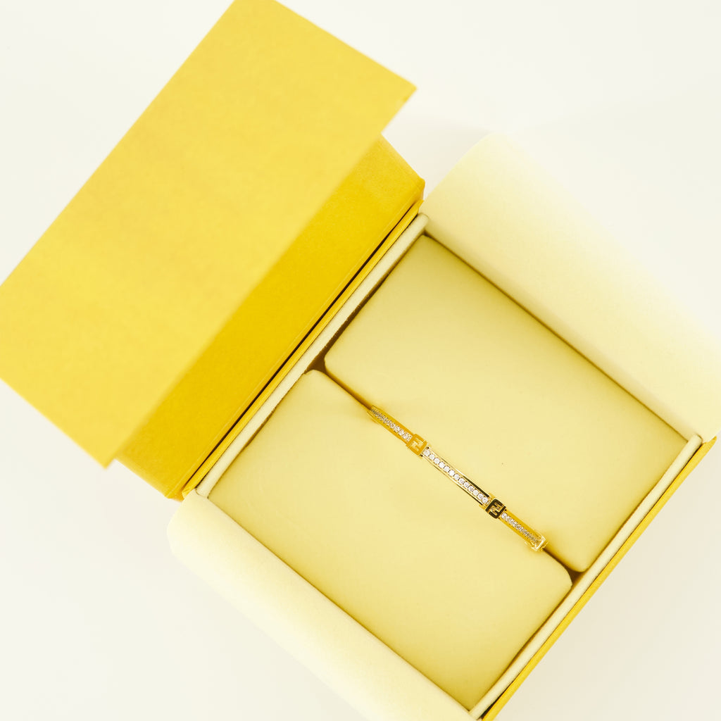 Bijoux Pulseira Forever com Cristais Fendi Doré Femme