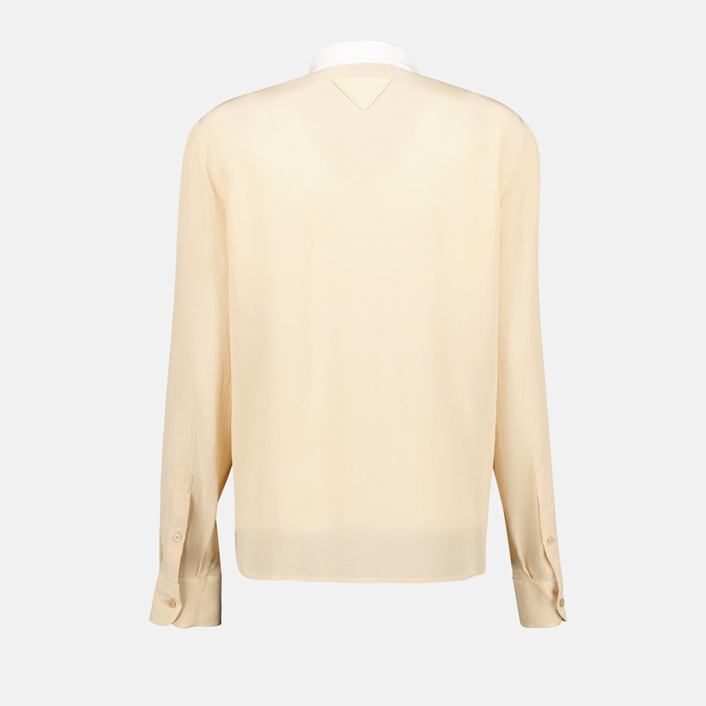 Shirts Beige Silk Shirt Prada Beige Femme