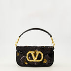 Imagen del bolso pequeño Locò de lentejuelas negras de Valentino Garavani para Mujer - Temporada Otoño-Inverno 2025 - Vista Frontal