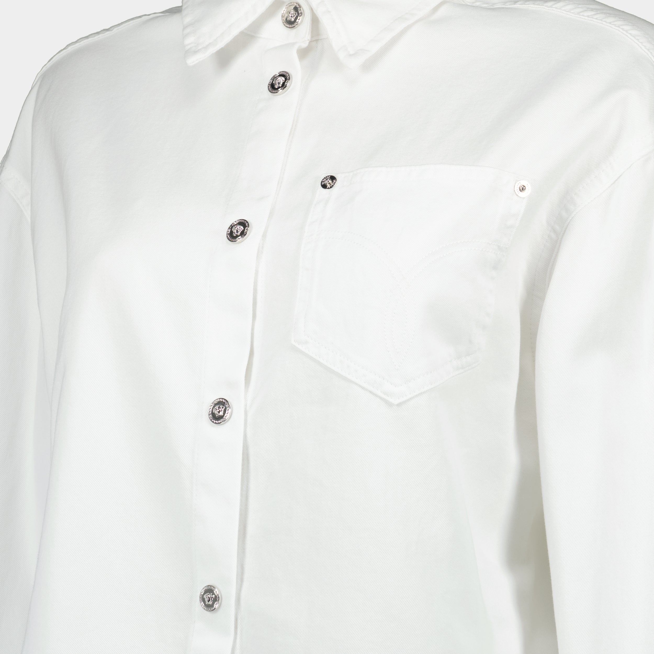 Shirts White Denim Shirt Versace White Femme