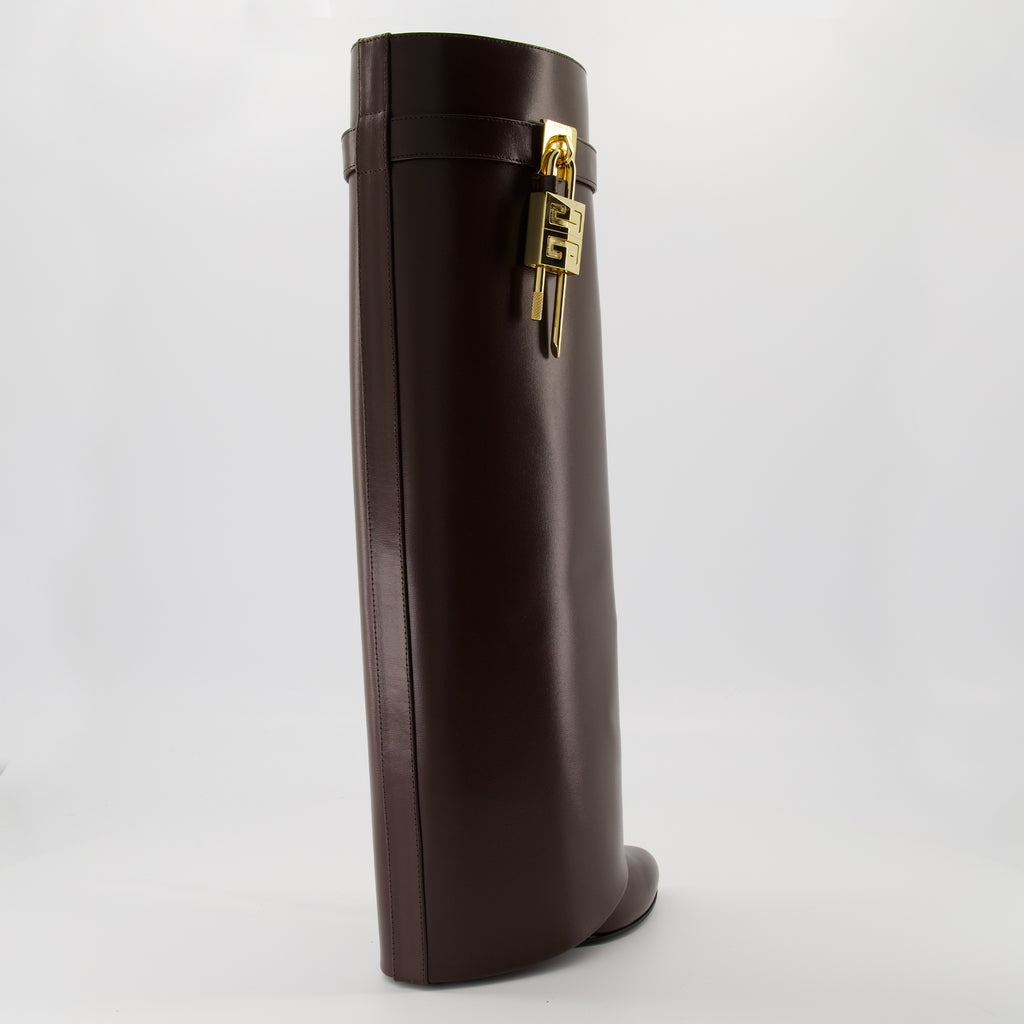 Bottes Shark Lock Braune Stiefel Givenchy Marron Femme