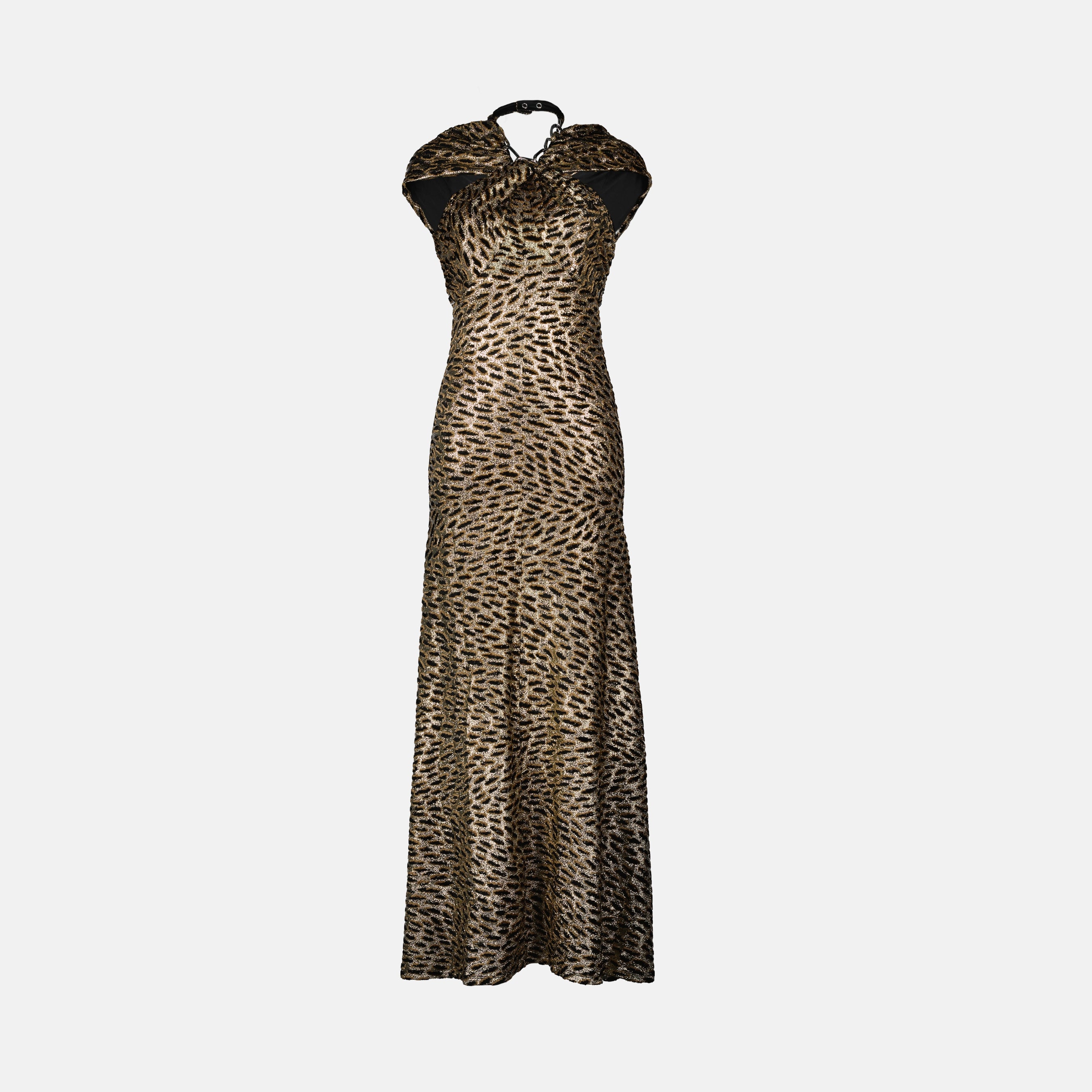 Abiti Abito lungo a stampa leopardata Rabanne Marrone Femme