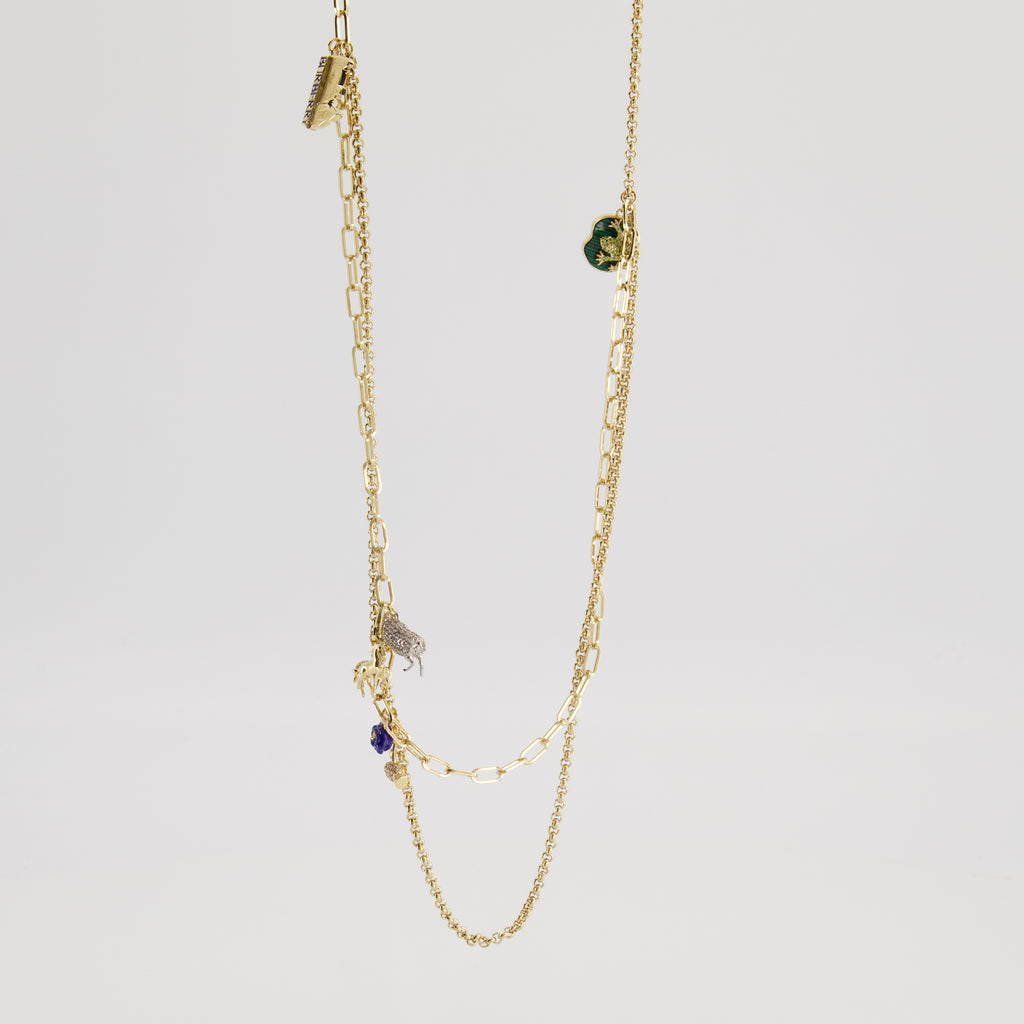 Bijoux Collana con Charm a Doppia Riga Burberry Doré Femme