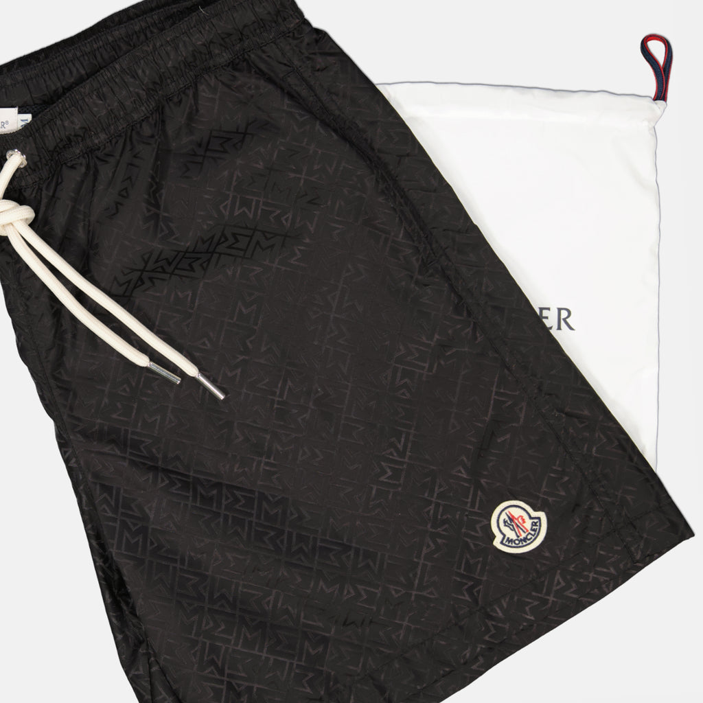 Image of the Moncler Men's Monogram Swim Shorts - Spring-Summer 2025 - Detailed View_1