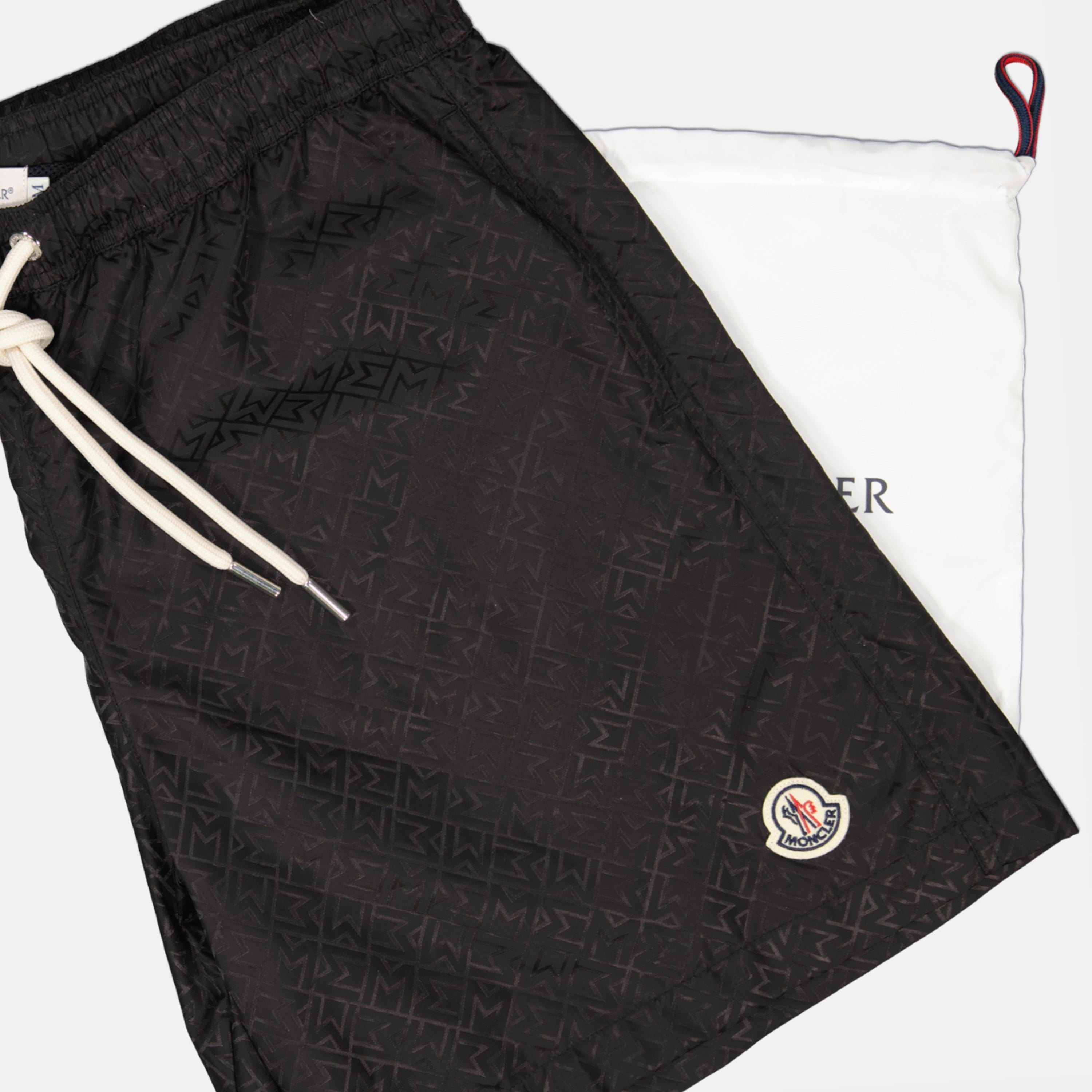 Image of the Moncler Men's Monogram Swim Shorts - Spring-Summer 2025 - Detailed View_1
