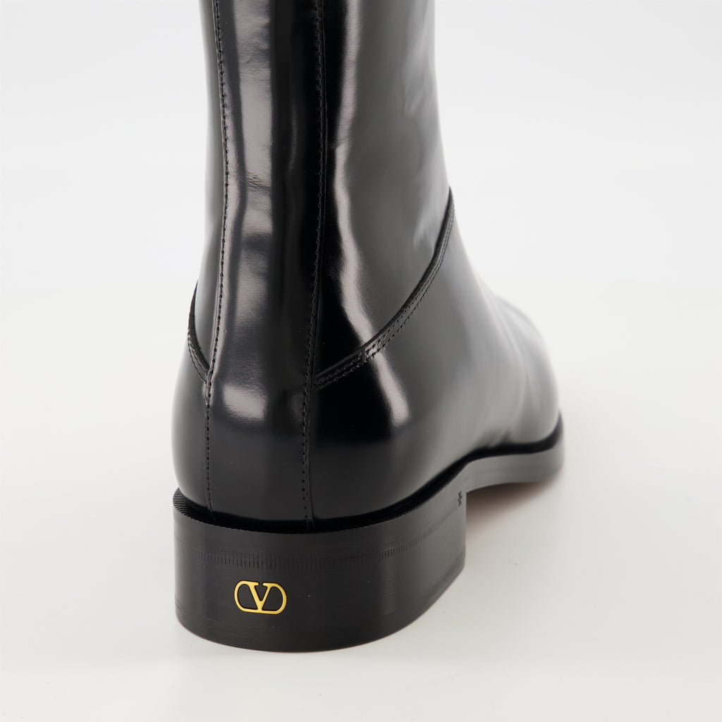 Botas e botins Botas de Cuir Pat até ao Tornozelo Valentino Garavani Preto Homme