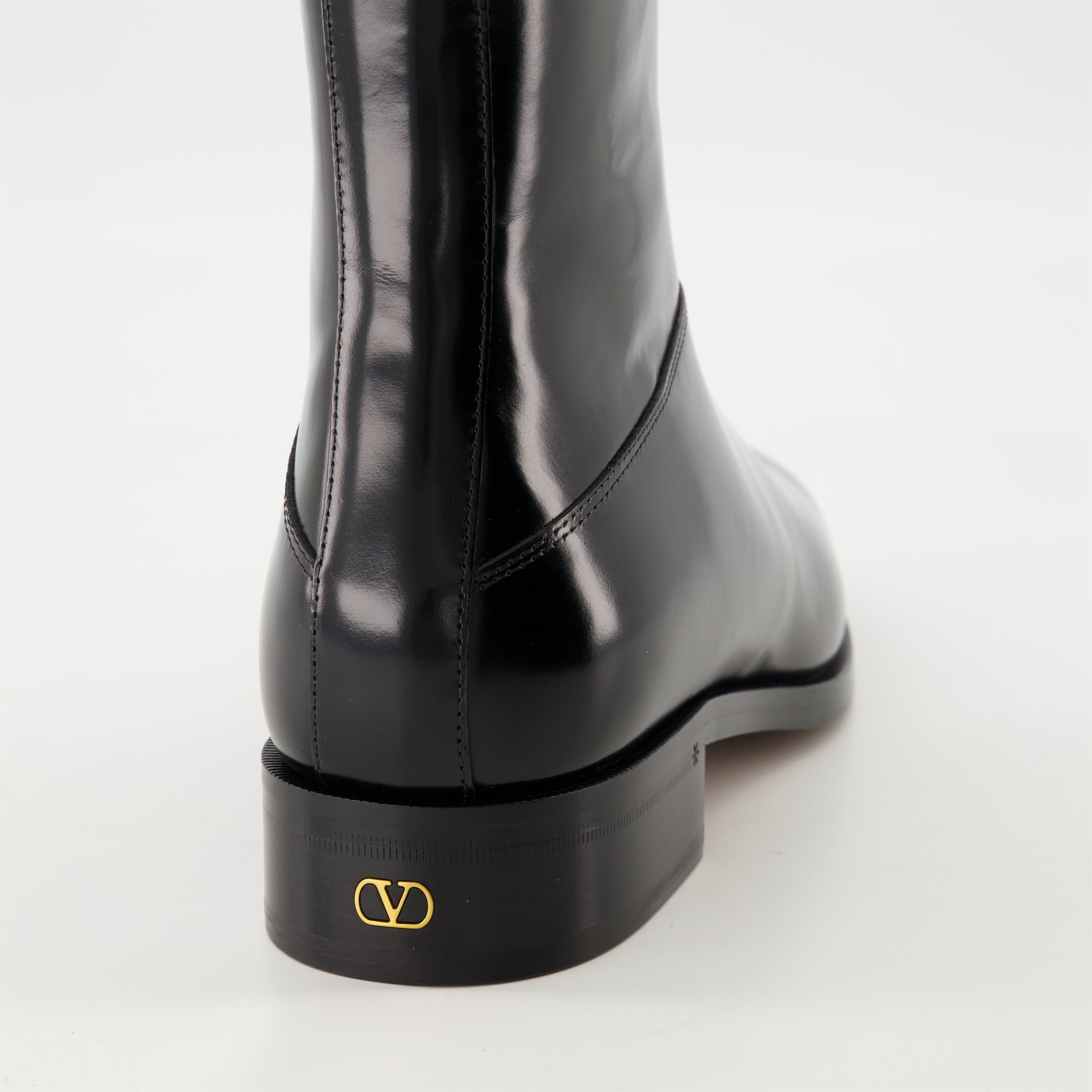 Bottes et bottines Bottines Pat en cuir Valentino Garavani Noir Homme