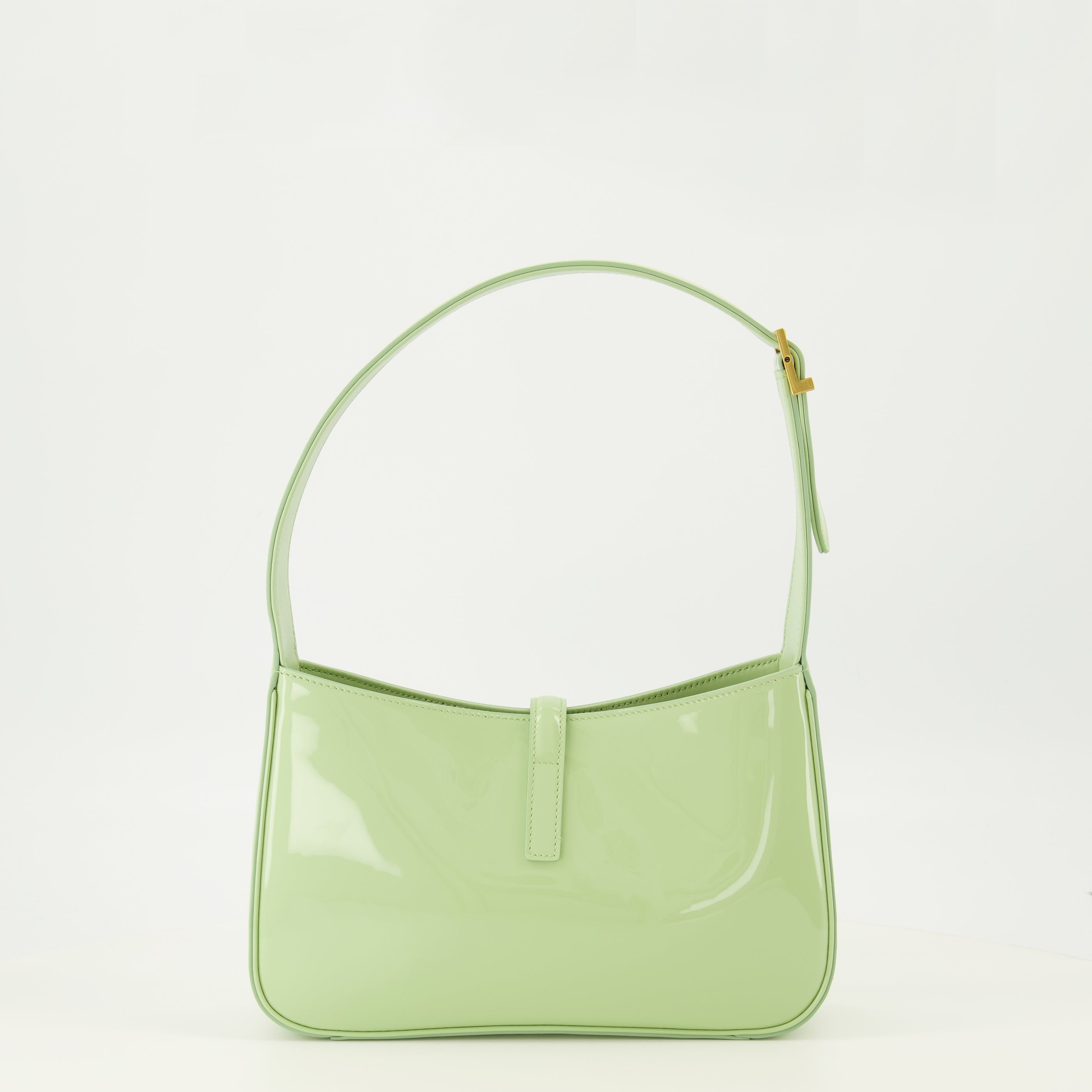 Image de l'article Sac Le 5 à 7 en cuir verni bleu de la marque Saint Laurent pour Femme - Saison Printemps-Été 2026 - Vue de Dos