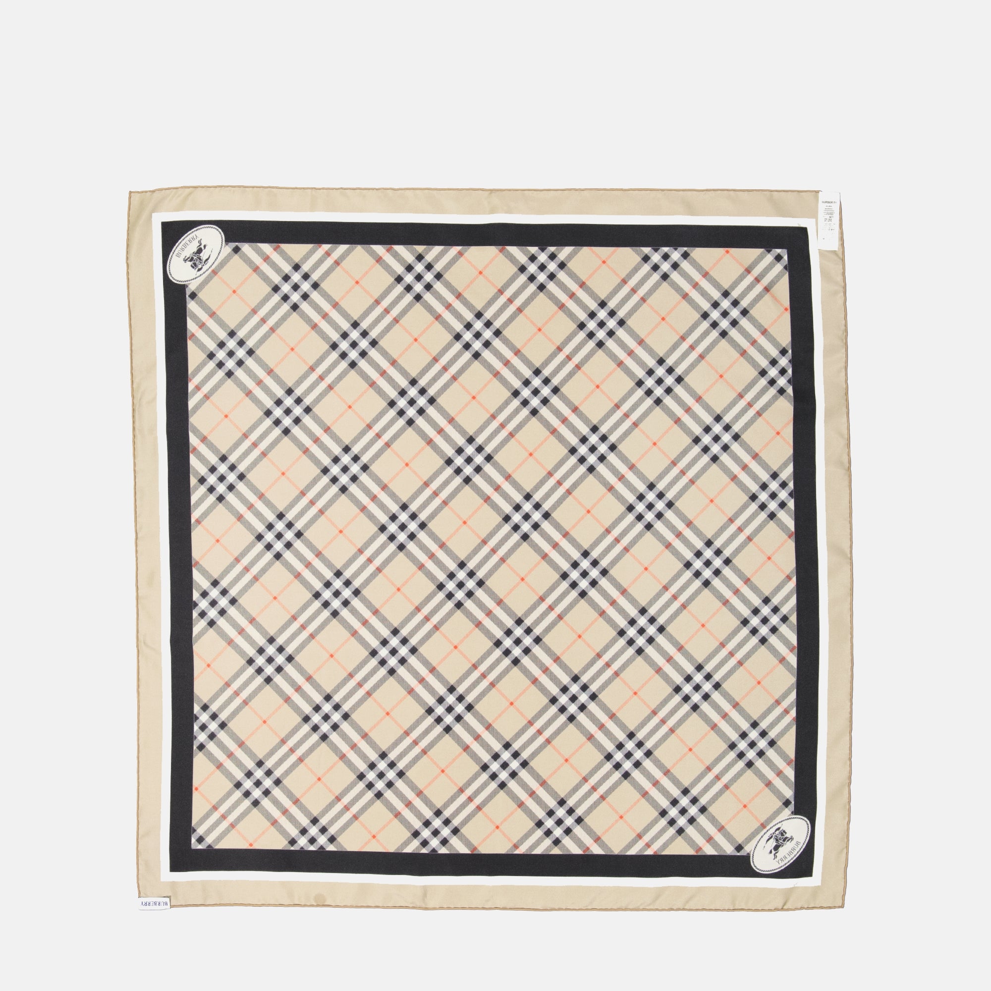 Écharpes, foulards et gants Foulard en soie à carreaux Burberry Beige Femme