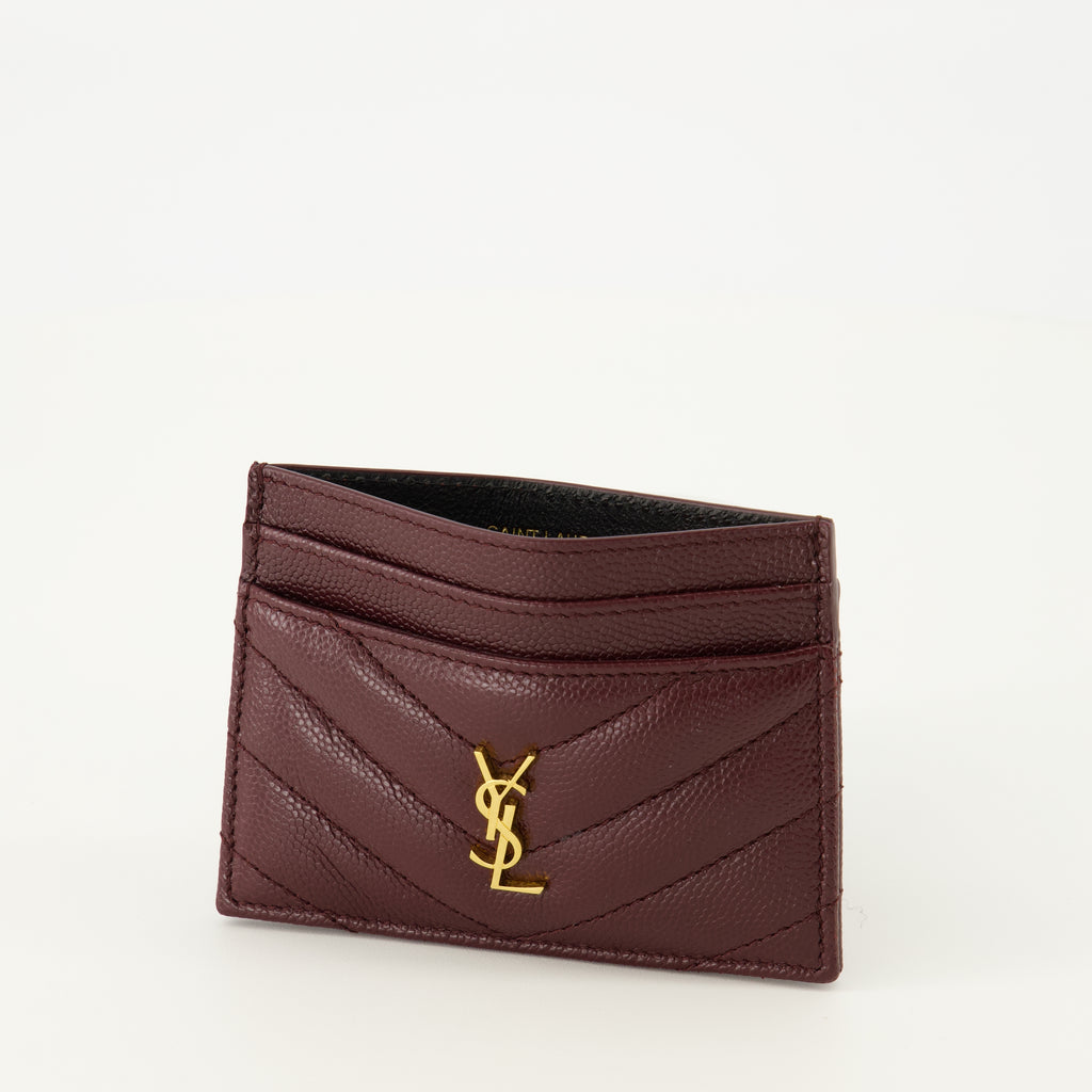 Immagine del portacarte Cassandre in pelle bordeaux del marchio Saint Laurent per donna - Primavera-Estate 2026 - Vista Dettagliata_2