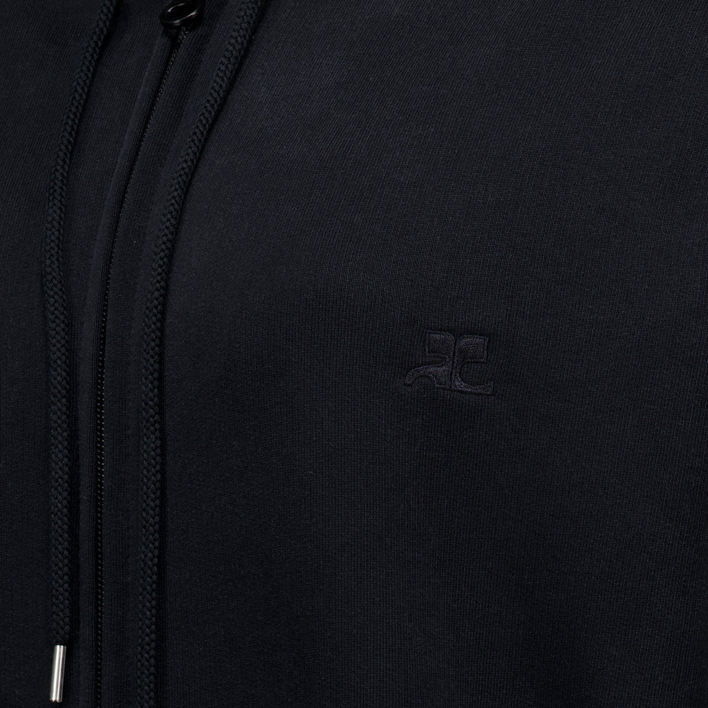Sweatshirts Felpa con Zip Stonewash Courrèges Noir Femme