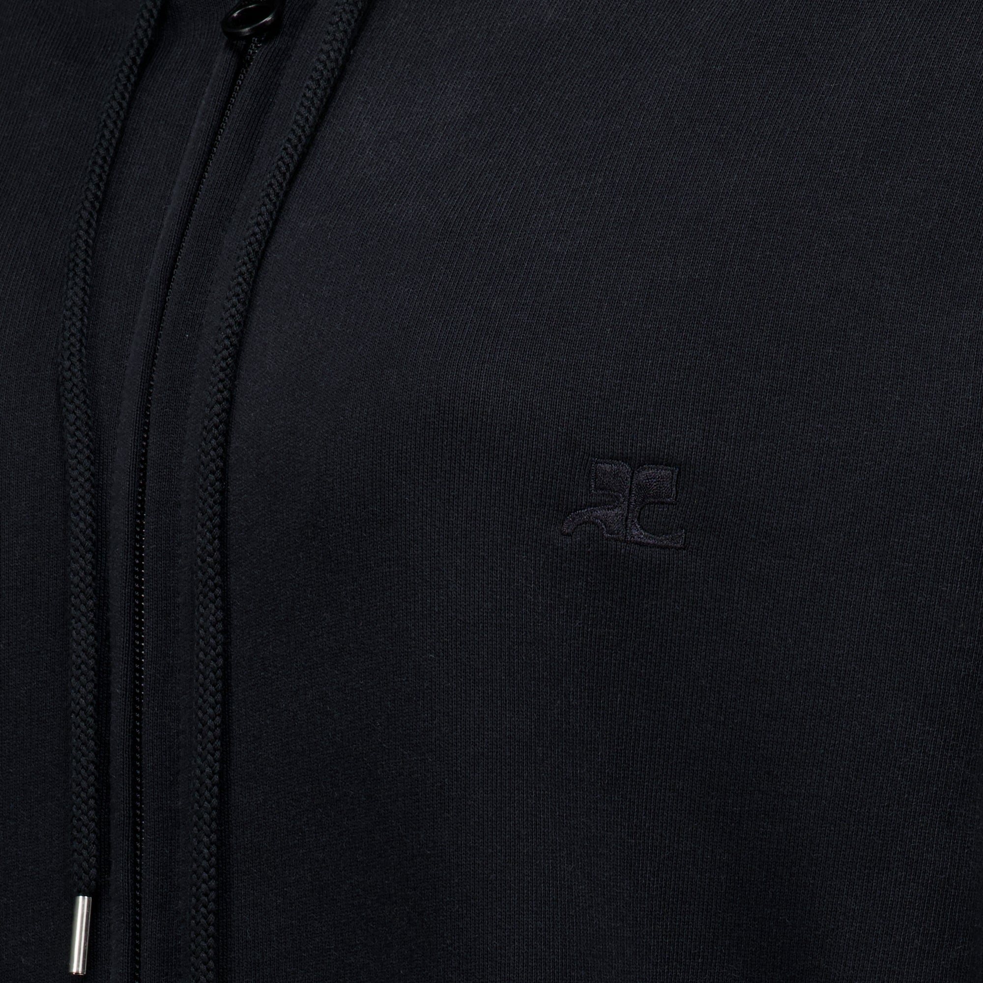 Sweatshirts Stonewash Zip-Up Hoodie Courrèges Noir Femme
