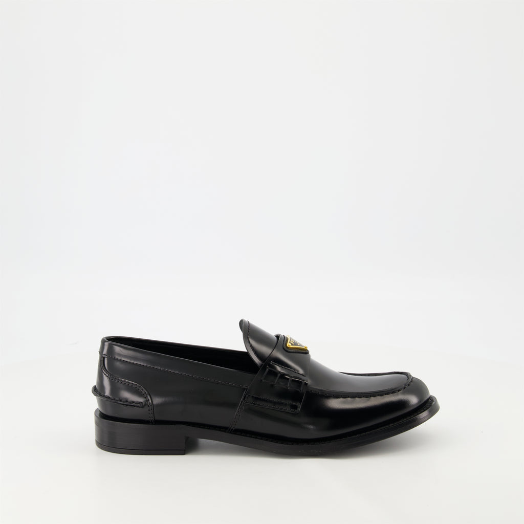Loafers Black Leather Loafers Prada Black Femme