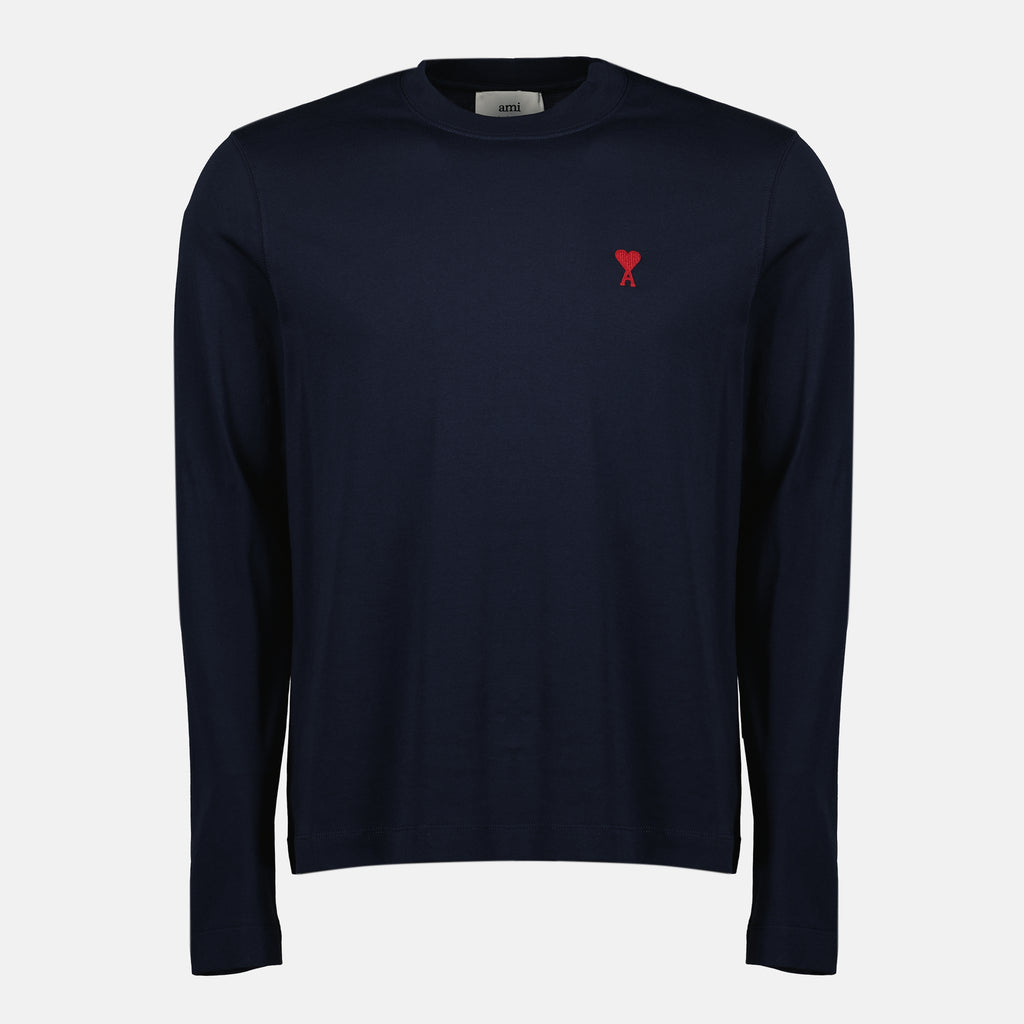 Image de l'article T-shirt manches longues Ami de coeur de la marque Ami PARIS pour Unisex - Saison Automne-Hiver 2025 - Vue de Face