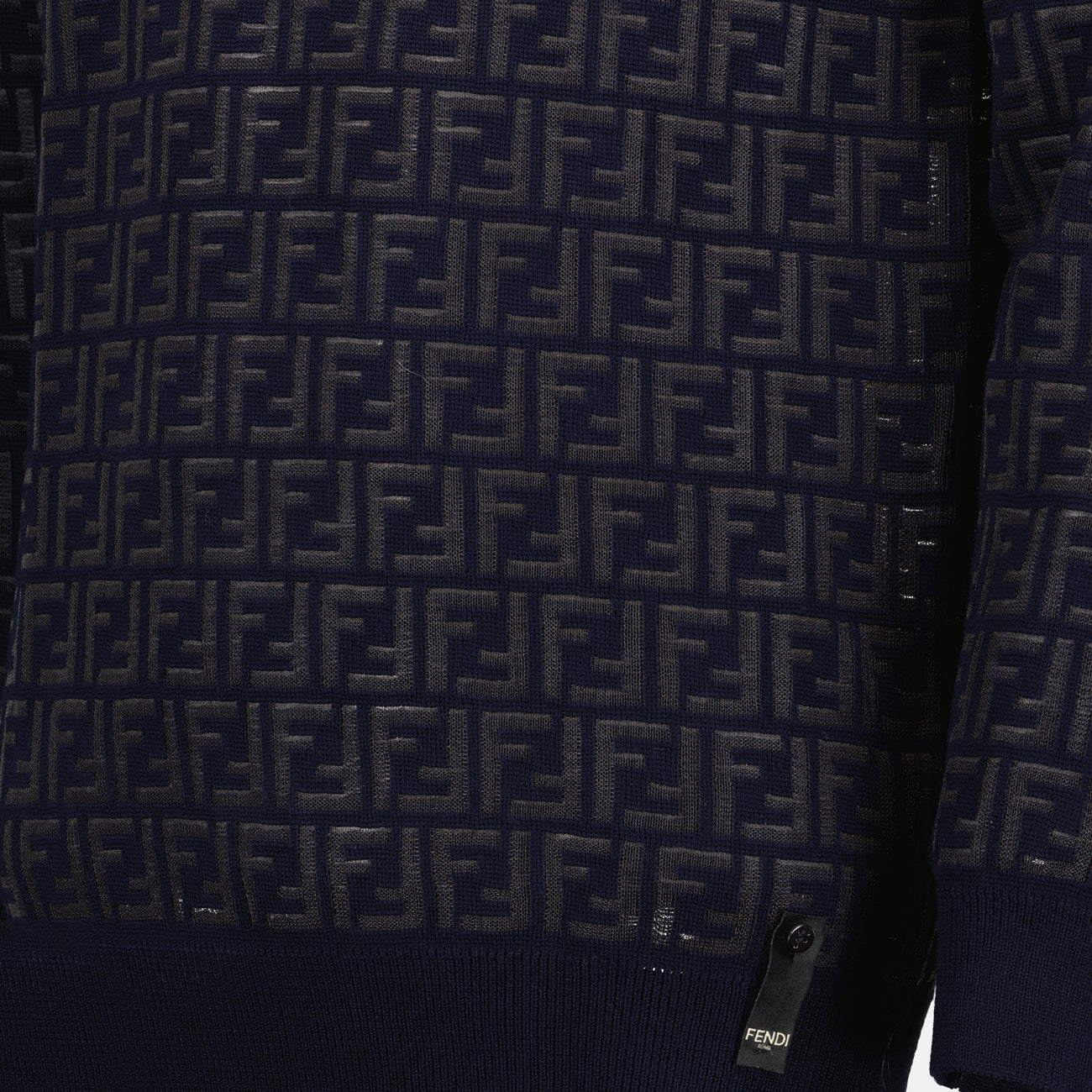 Knitwear Pull en laine FF Fendi Blue Homme