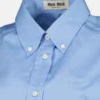 Chemises 파란색 포플린 셔츠 Miu Miu Bleu Femme