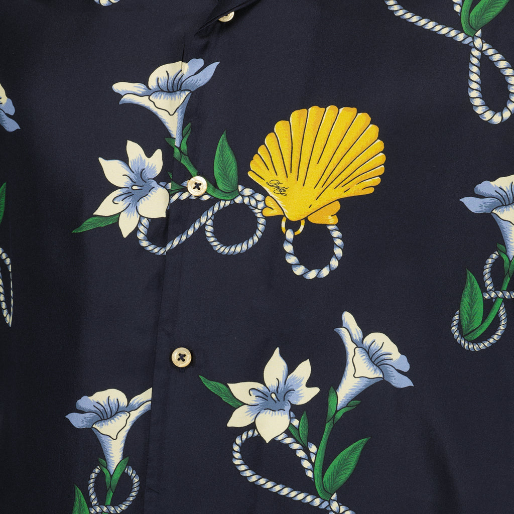 Imagem da Camisa Shell em Seda Azul Marinho da marca Drole De Monsieur para Homem - Temporada Primavera-Verão 2026 - Vista Detalhada_2