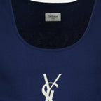 Image de l'article Débardeur Cassandre en coton bleu marine de la marque Saint Laurent pour Homme - Saison Printemps-Été 2026 - Vue détaillée_2