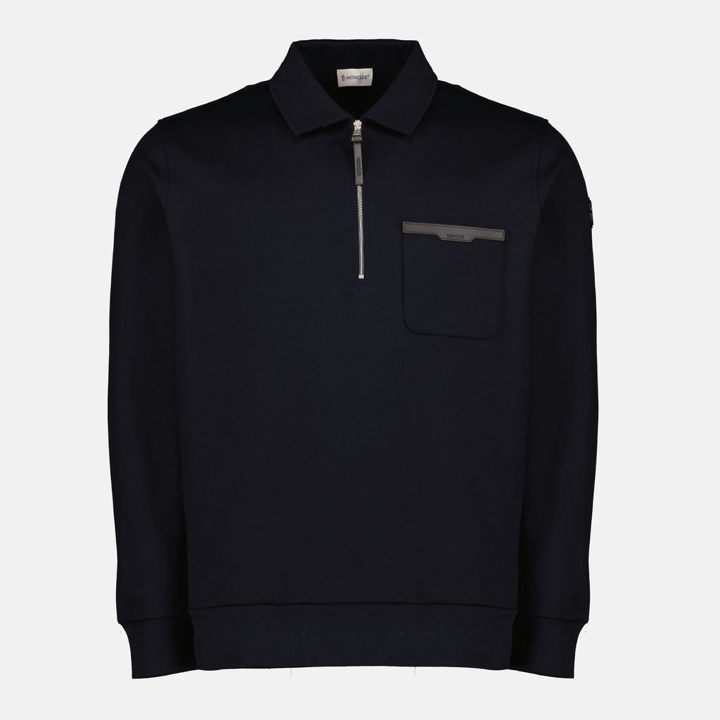 Image of the Moncler men's cotton zip sweatshirt - Spring-Summer 2026 - Front View
