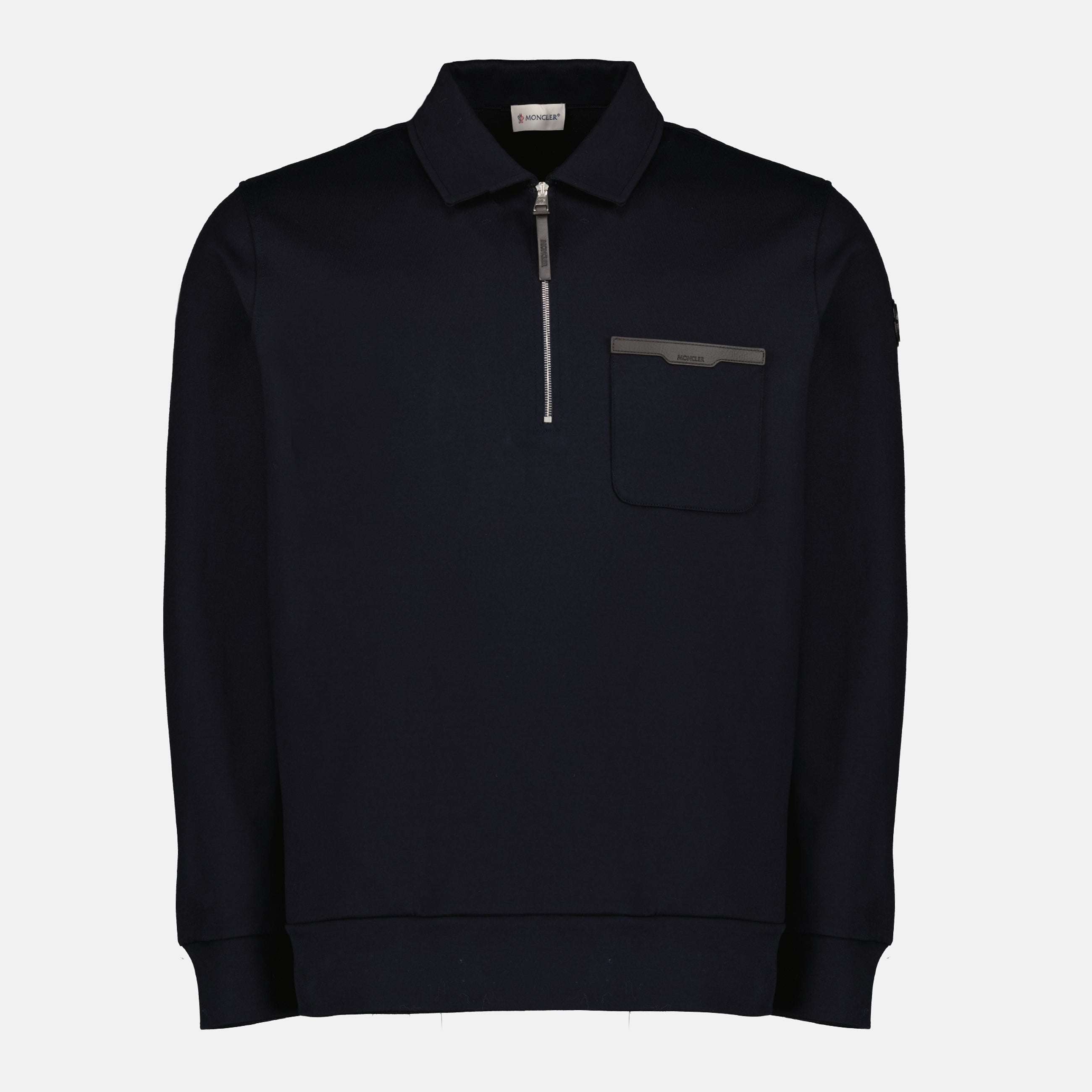 Image of the Moncler men's cotton zip sweatshirt - Spring-Summer 2026 - Front View
