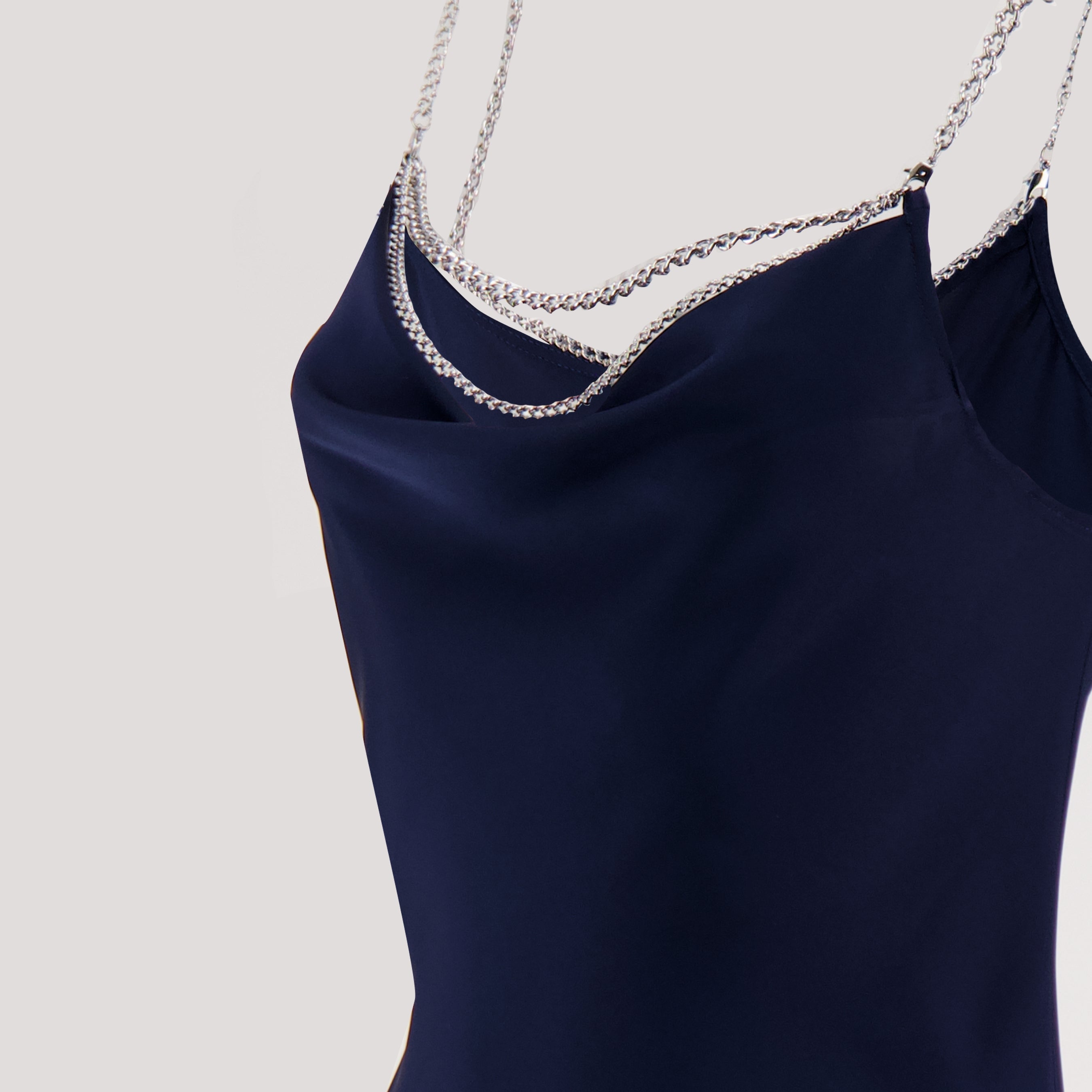 Abiti Abito Lungo in Raso Rabanne Blu scuro Femme