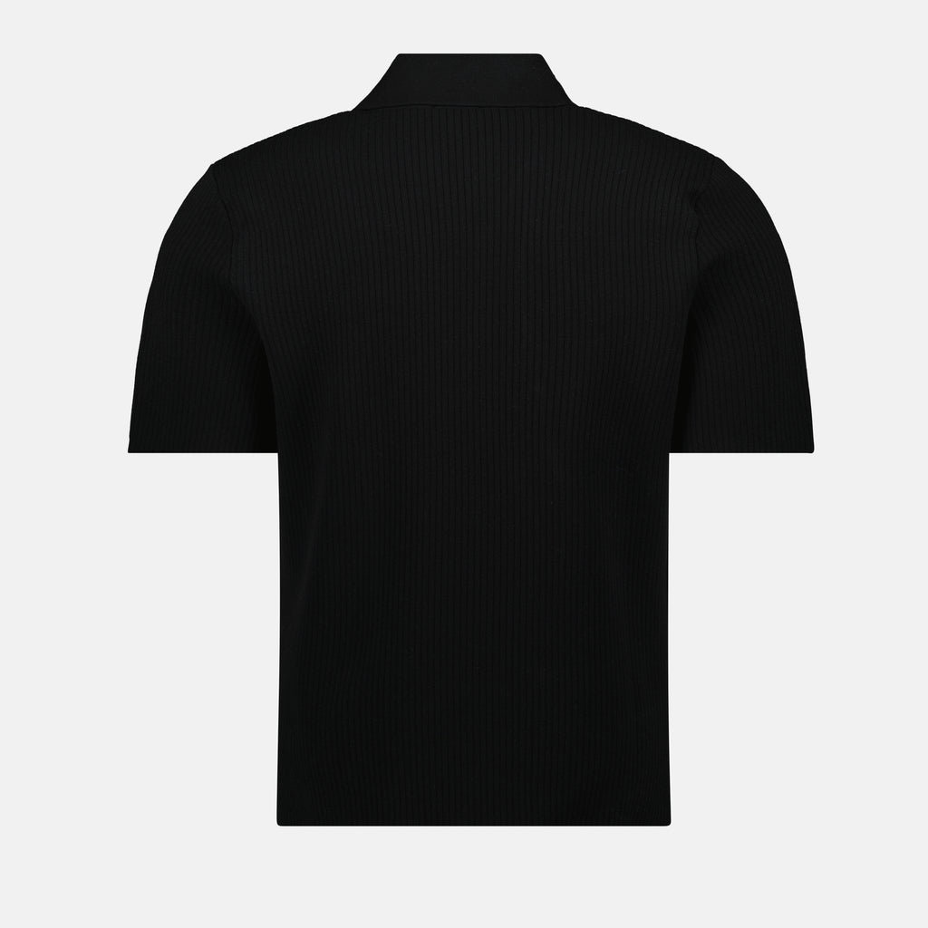 Polos Polo en maille côtelée Courrèges Noir Homme