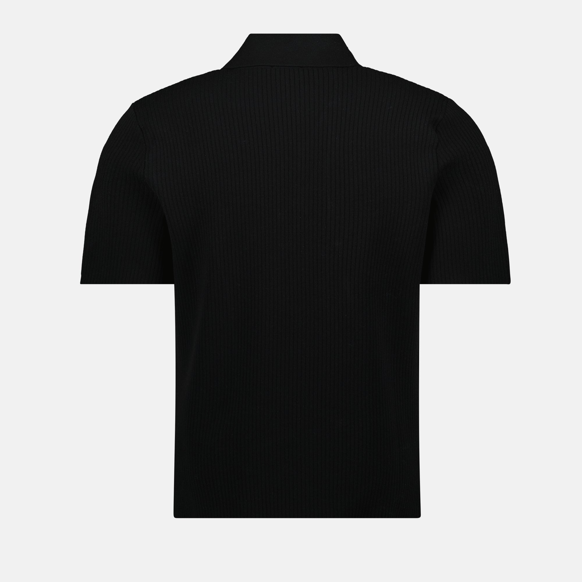 Polos Polo en maille côtelée Courrèges Noir Homme