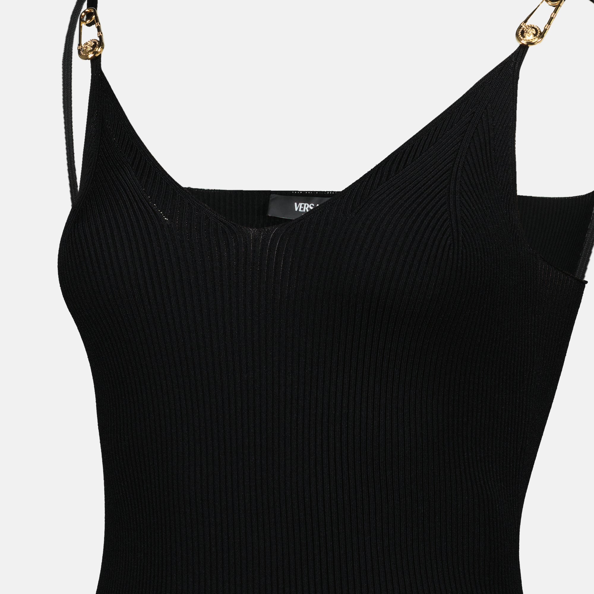 Abiti Abito Lungo in Maglia Nera Versace Nero Femme