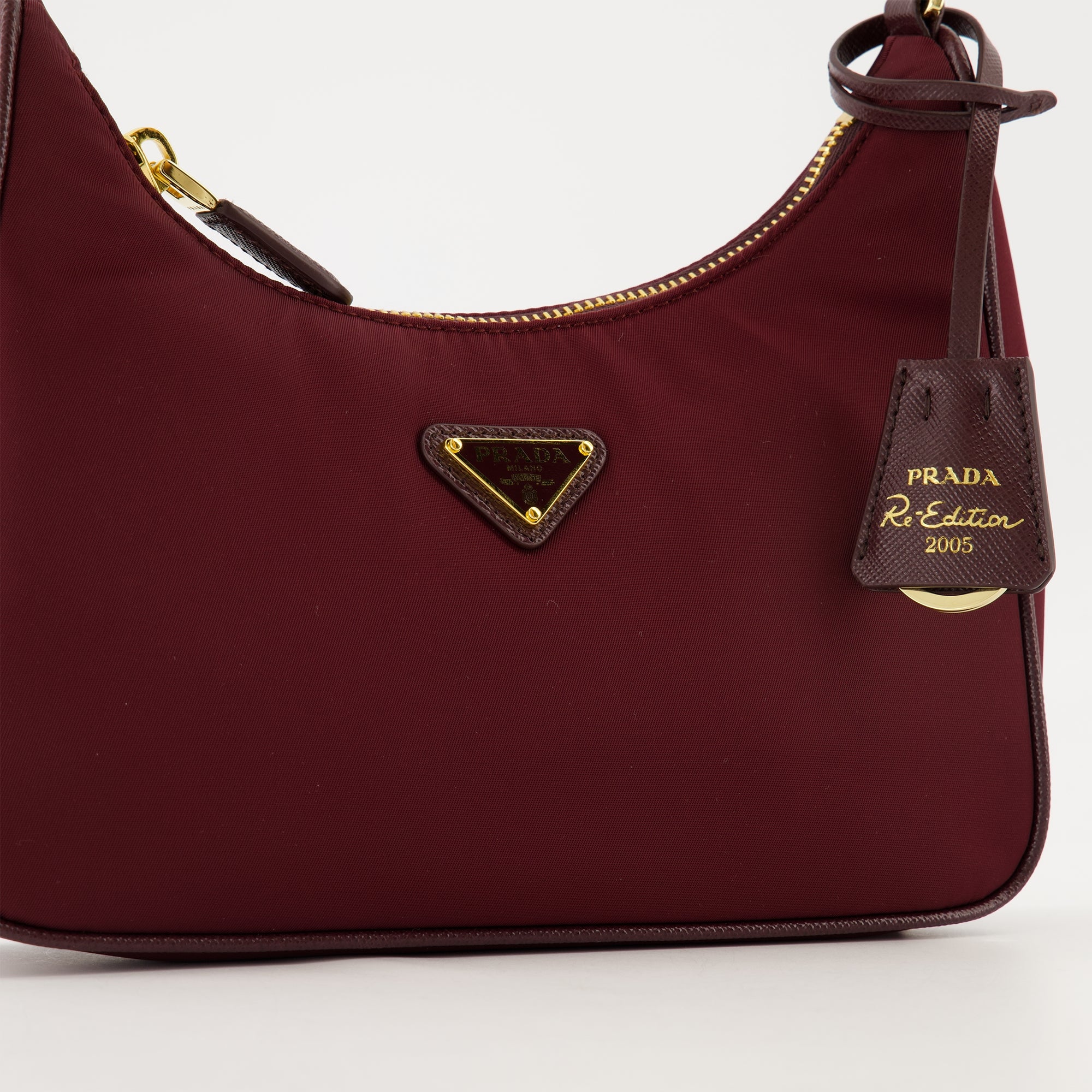 Sacs à main et épaule Mini Sac Re-Edition 2005 Prada Bordeaux Femme