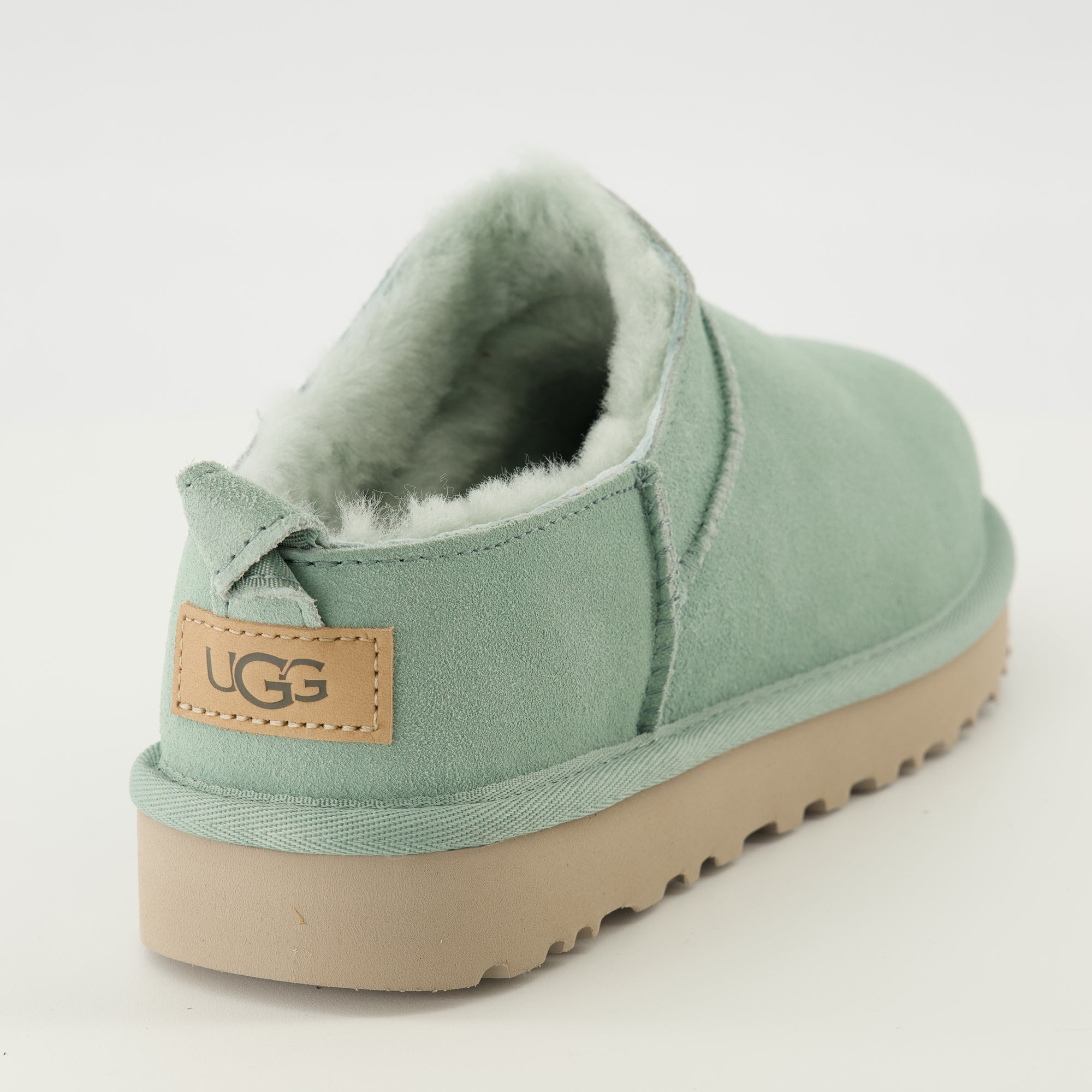 Image of the Ugg Classic Micro green ankle boots for women - Spring-Summer 2026 - Back view