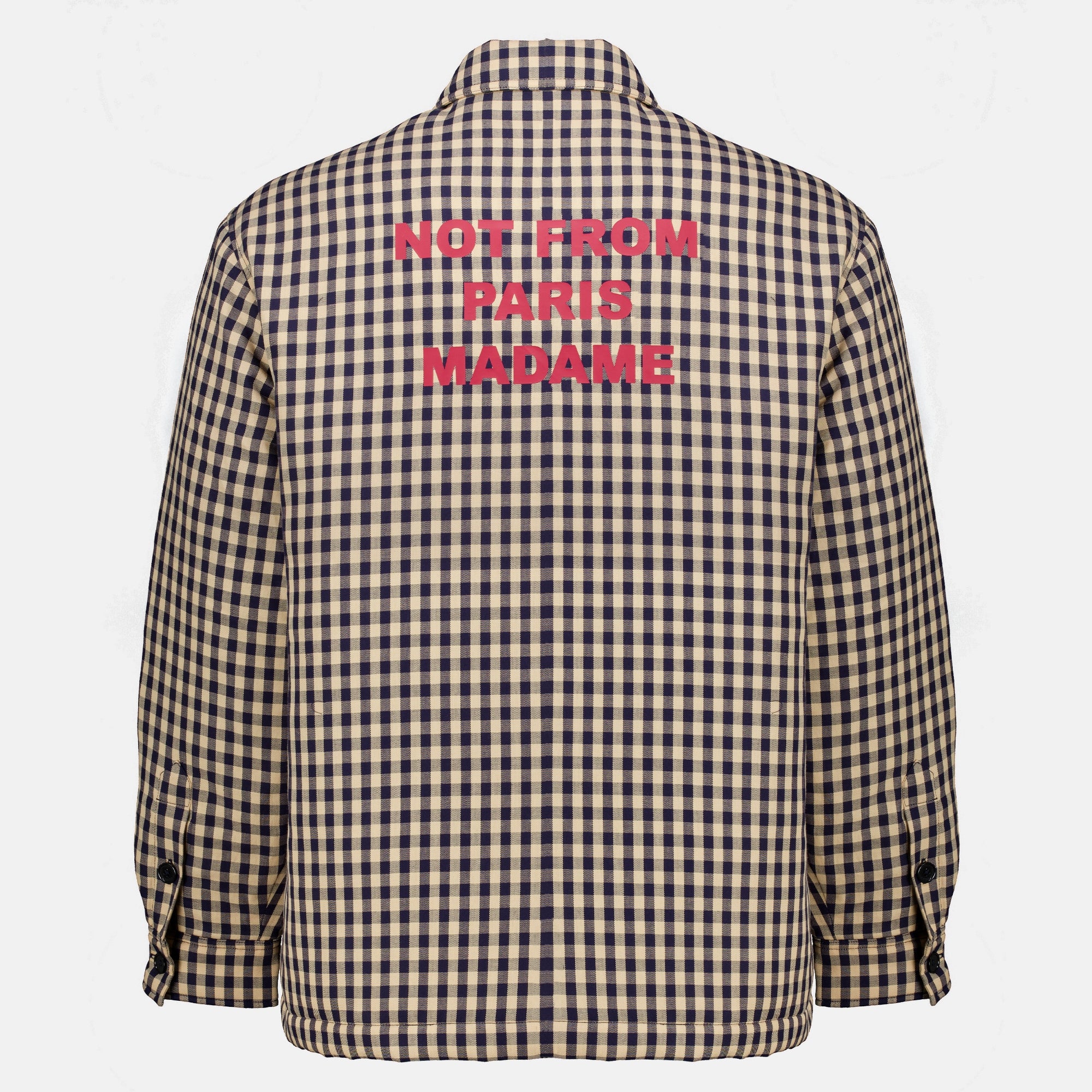 Chemises Brown Checkered Slogan Overshirt Drole De Monsieur Marron Homme