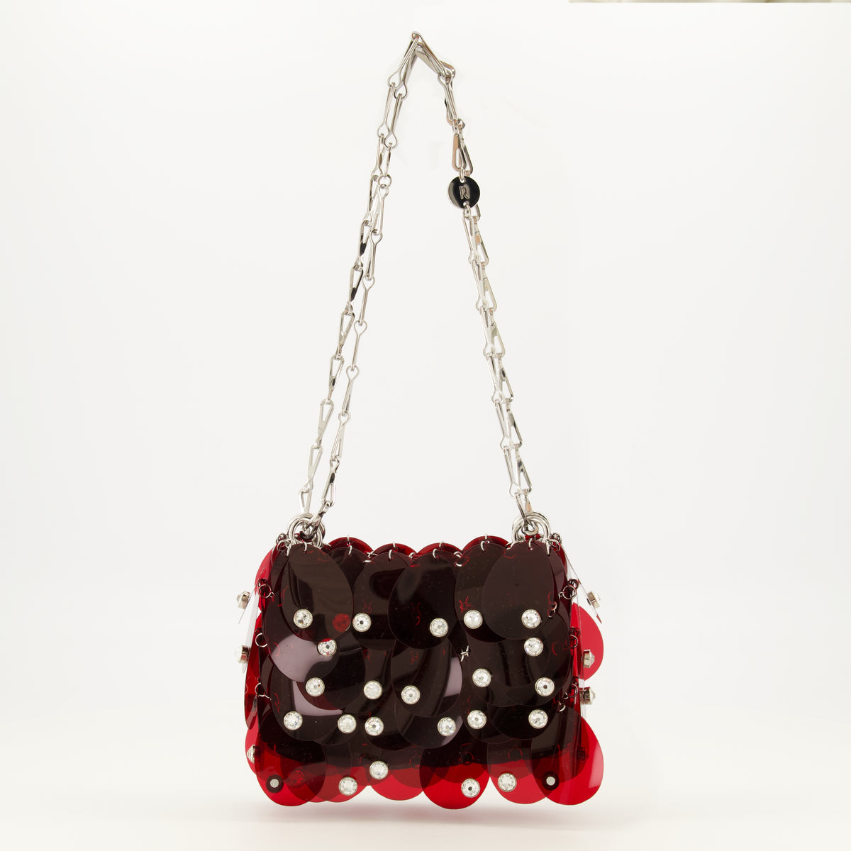 Sacs à main et épaule Sac Sparkle rouge à strass Rabanne Argenté Femme