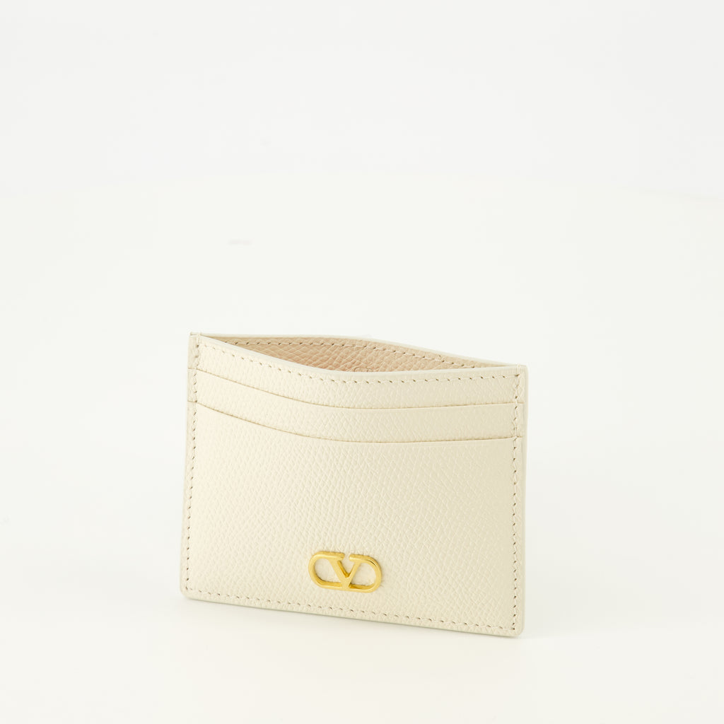 Bild des beigen Vlogo-Kartenhalters der Marke Valentino Garavani für Damen - Frühlings-Sommer-Saison 2026 - Detaillierte Ansicht_2