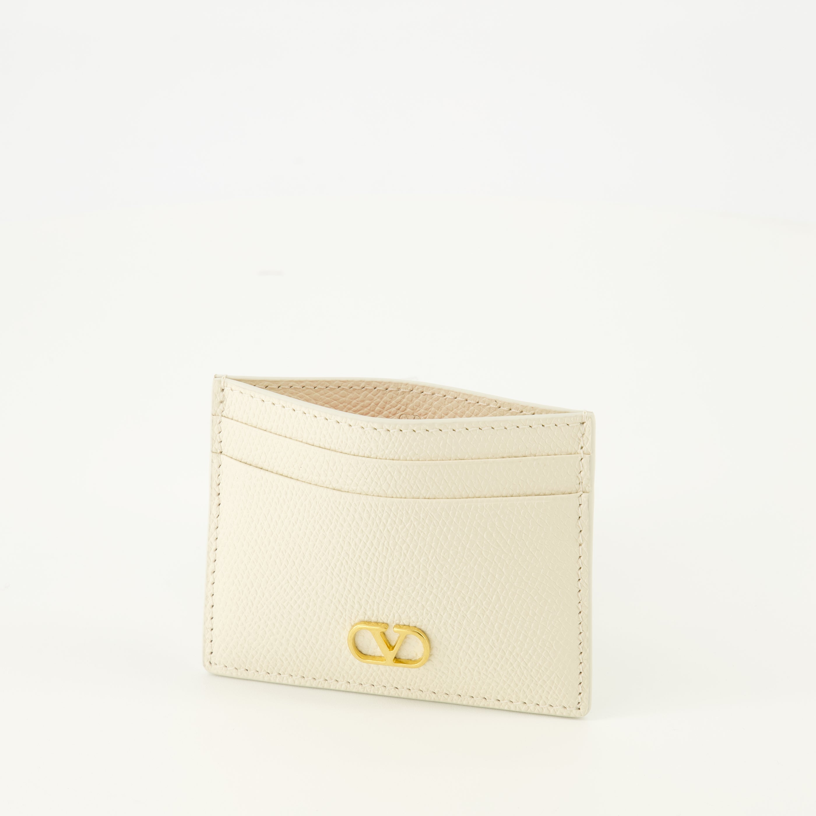 Image de l'article Porte-cartes Vlogo beige de la marque Valentino Garavani pour Femme - Saison Printemps-Été 2026 - Vue détaillée_2