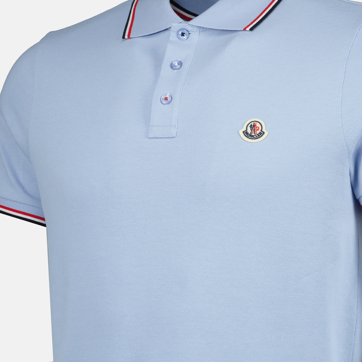 Polo shirts Logo Polo Moncler Blue Homme