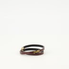 Imagen de la pulsera de doble vuelta en burdeos efecto cocodrilo de la marca Saint Laurent para Mujer - Temporada Otoño-Invierno 2025 - Vista Detallada_2