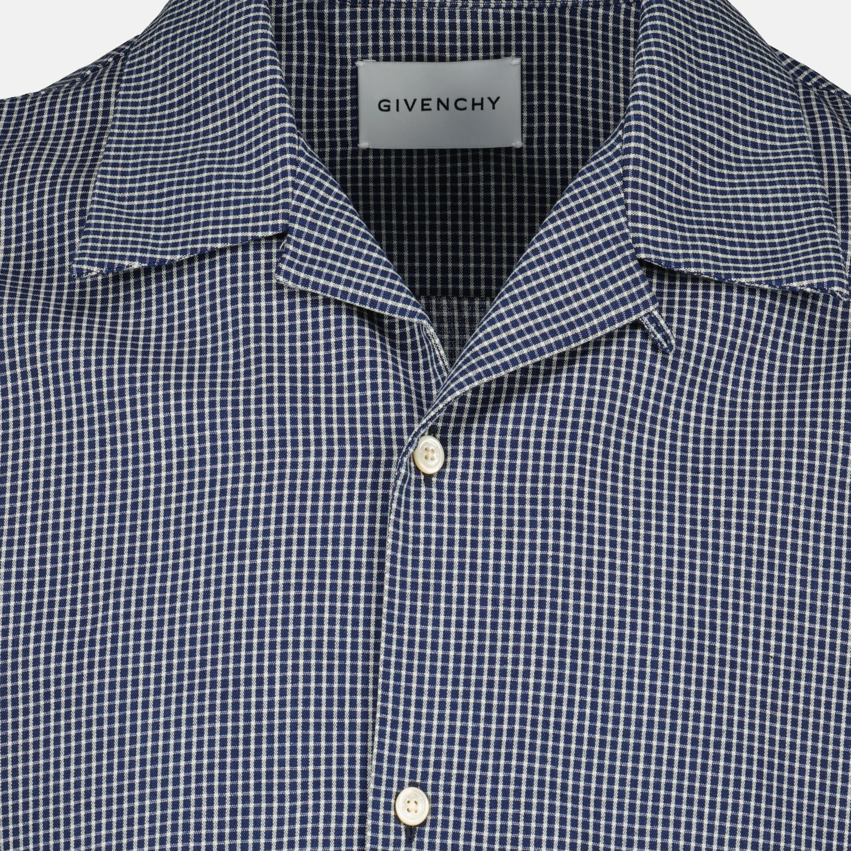 ネイビーブルー コットン チェックシャツ Givenchy - メンズ – myCompañero