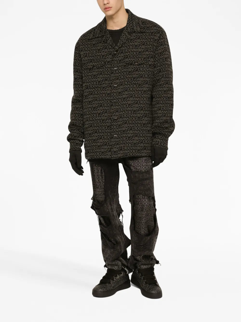 Camicie Camicia Monogrammata Dolce & Gabbana Grigio Homme