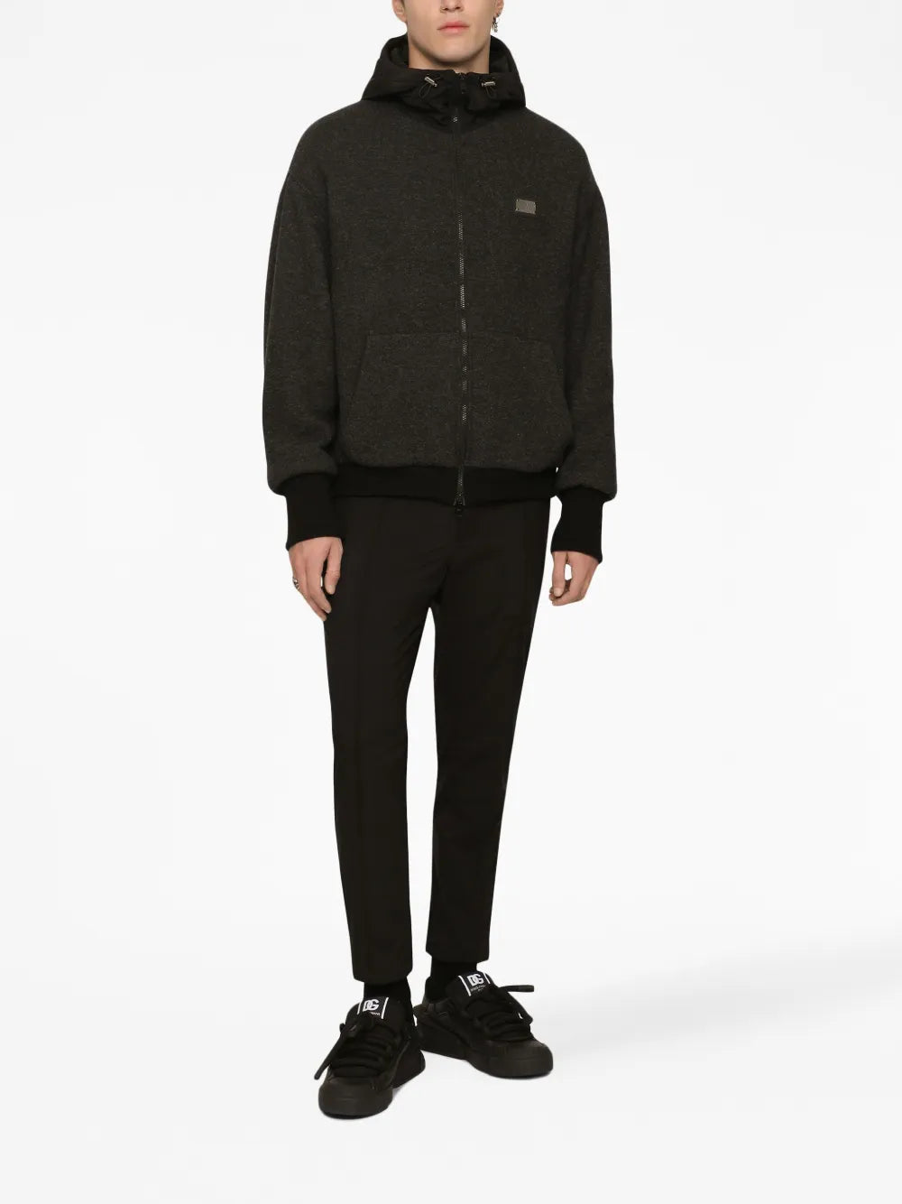 Vestes Bomber à logo plaque Dolce & Gabbana Gris Homme