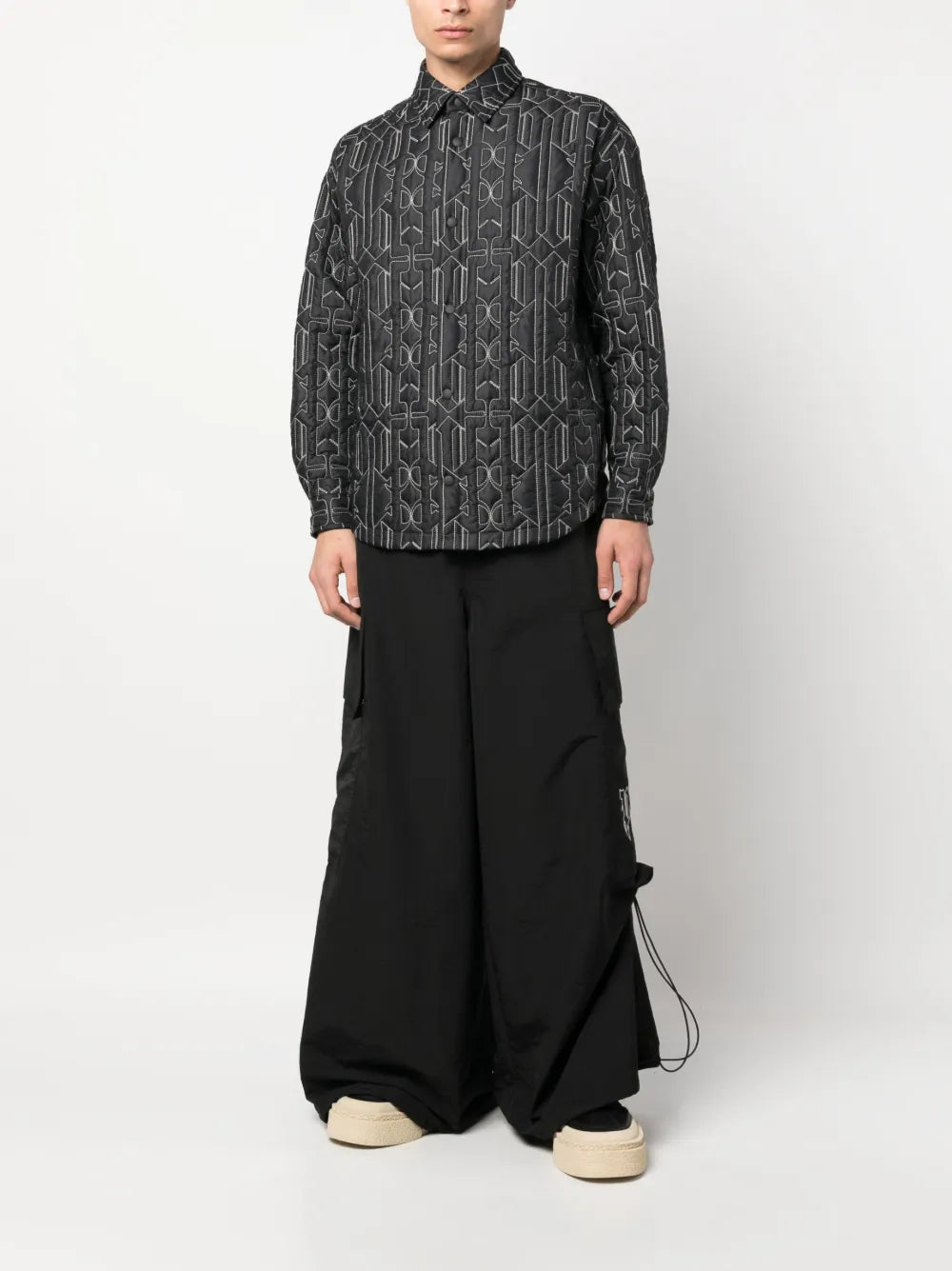 Chemises Chemise matelassée Palm Angels Gris Homme