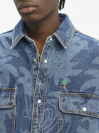 Shirts Palmity Denim Shirt Palm Angels Blue Man