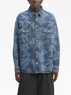 Shirts Palmity Denim Shirt Palm Angels Blue Man