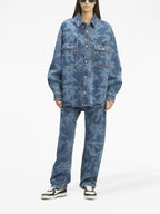 Shirts Palmity Denim Shirt Palm Angels Blue Man