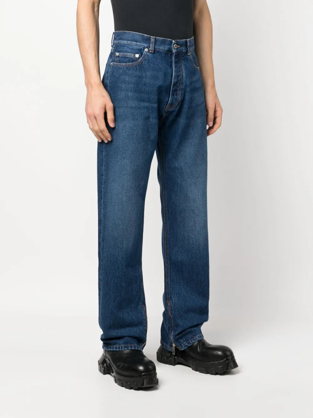 Pantaloni Jeans Skate Dritti Off-White Blu Homme